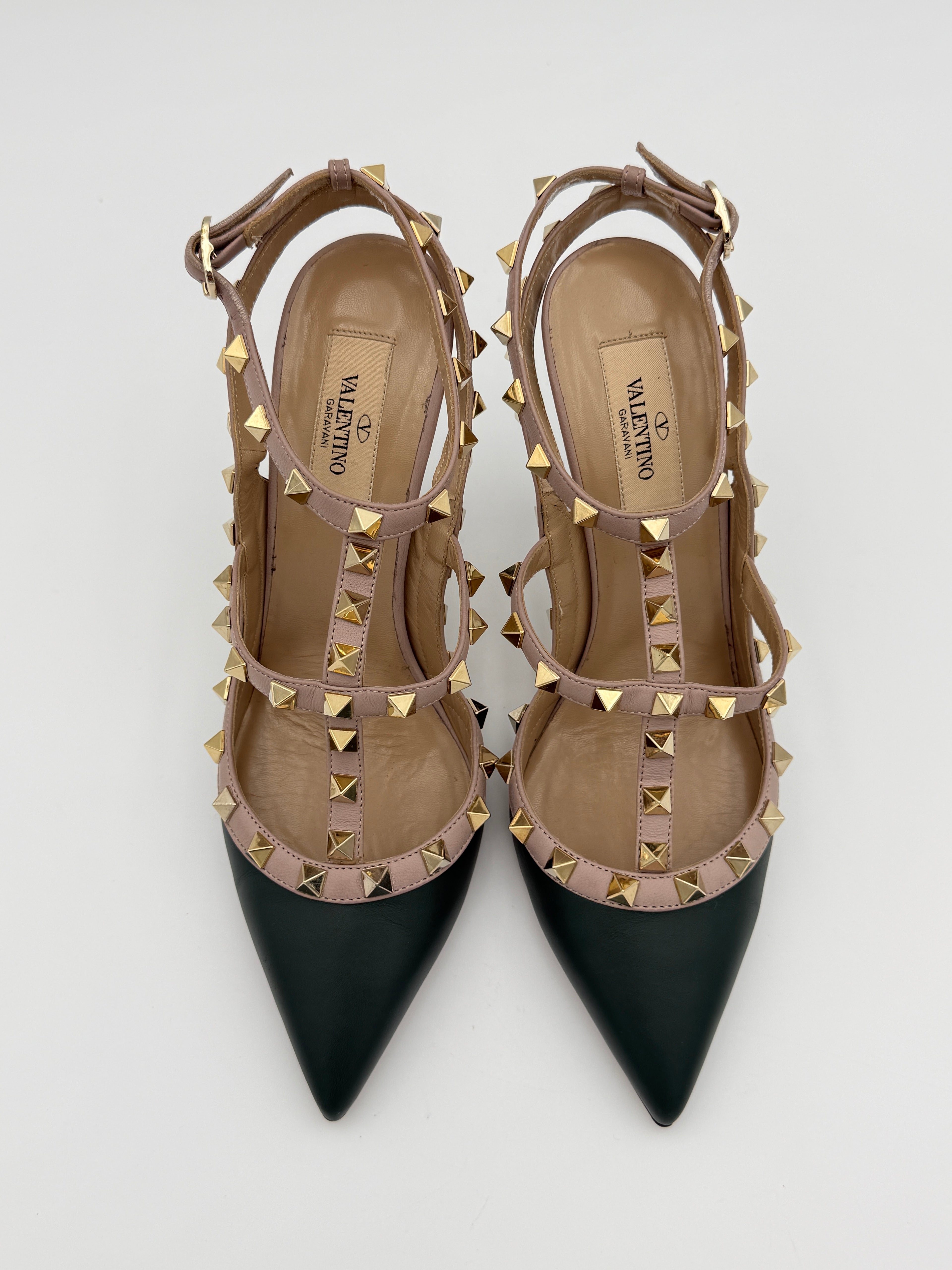 Valentino Rockstud green heel