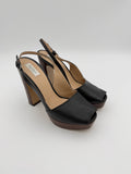 Max Mara Black Leather Heels Size 39