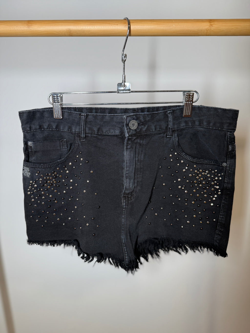 JOHN JOHN black studs mini skirt