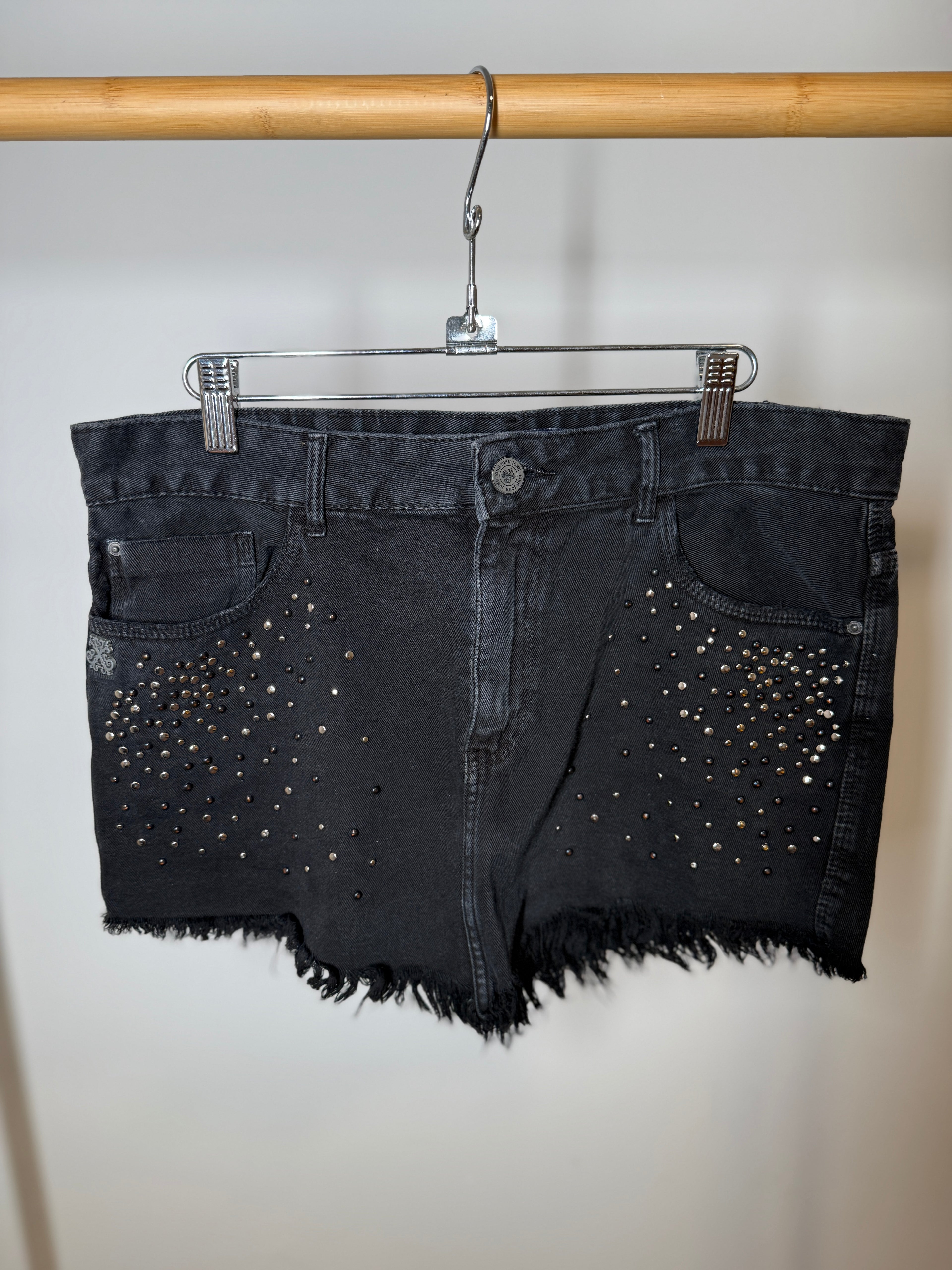 JOHN JOHN black studs mini skirt