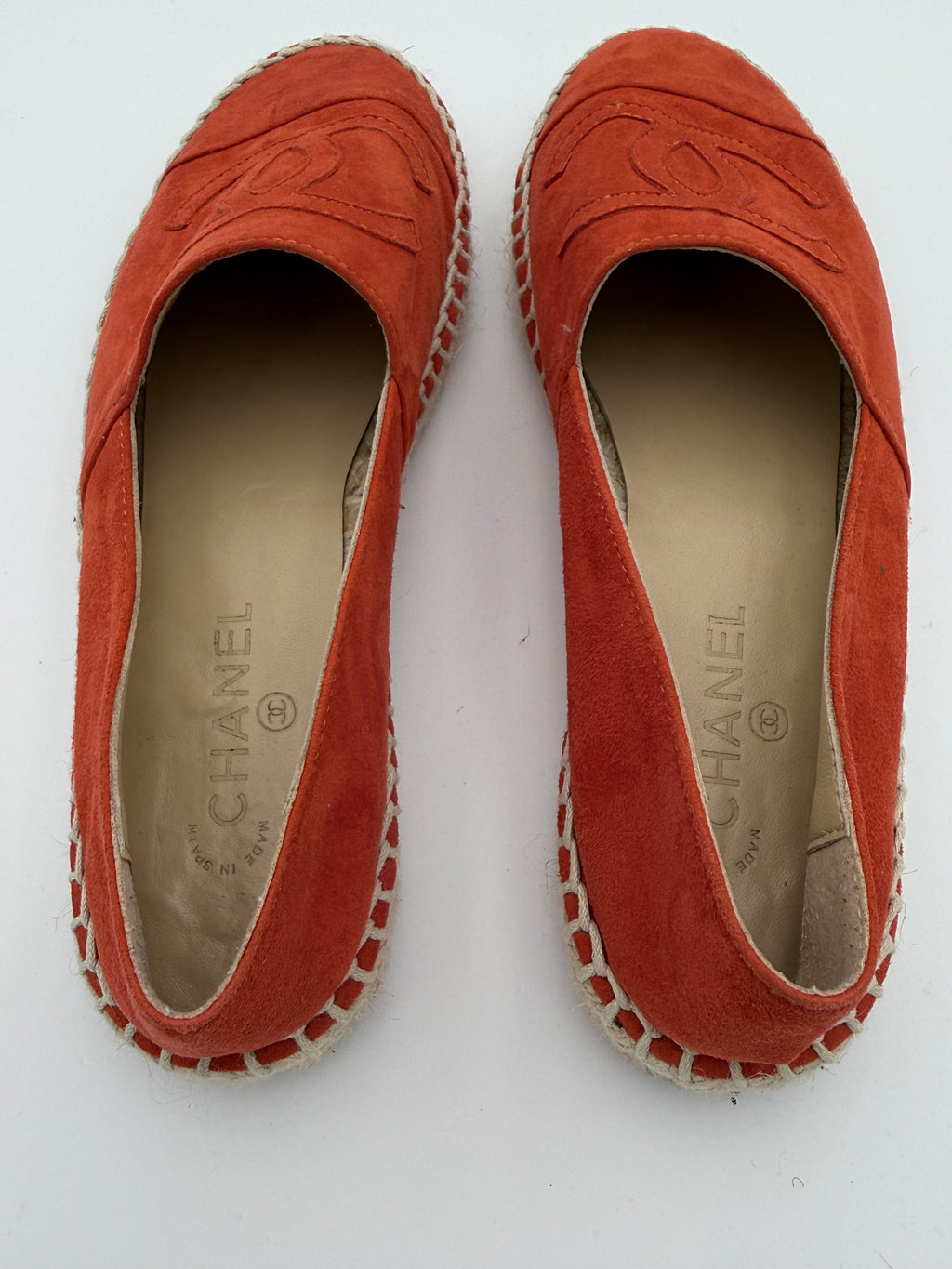 Chanel Orange Suede Espadrille size 37 Pre Loved