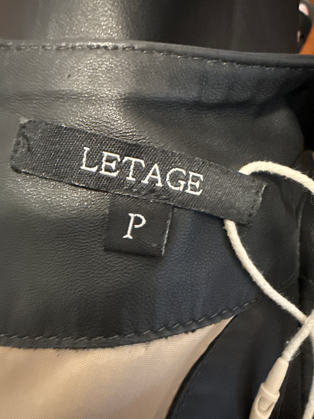 LETAGE Black Leather Dress Small