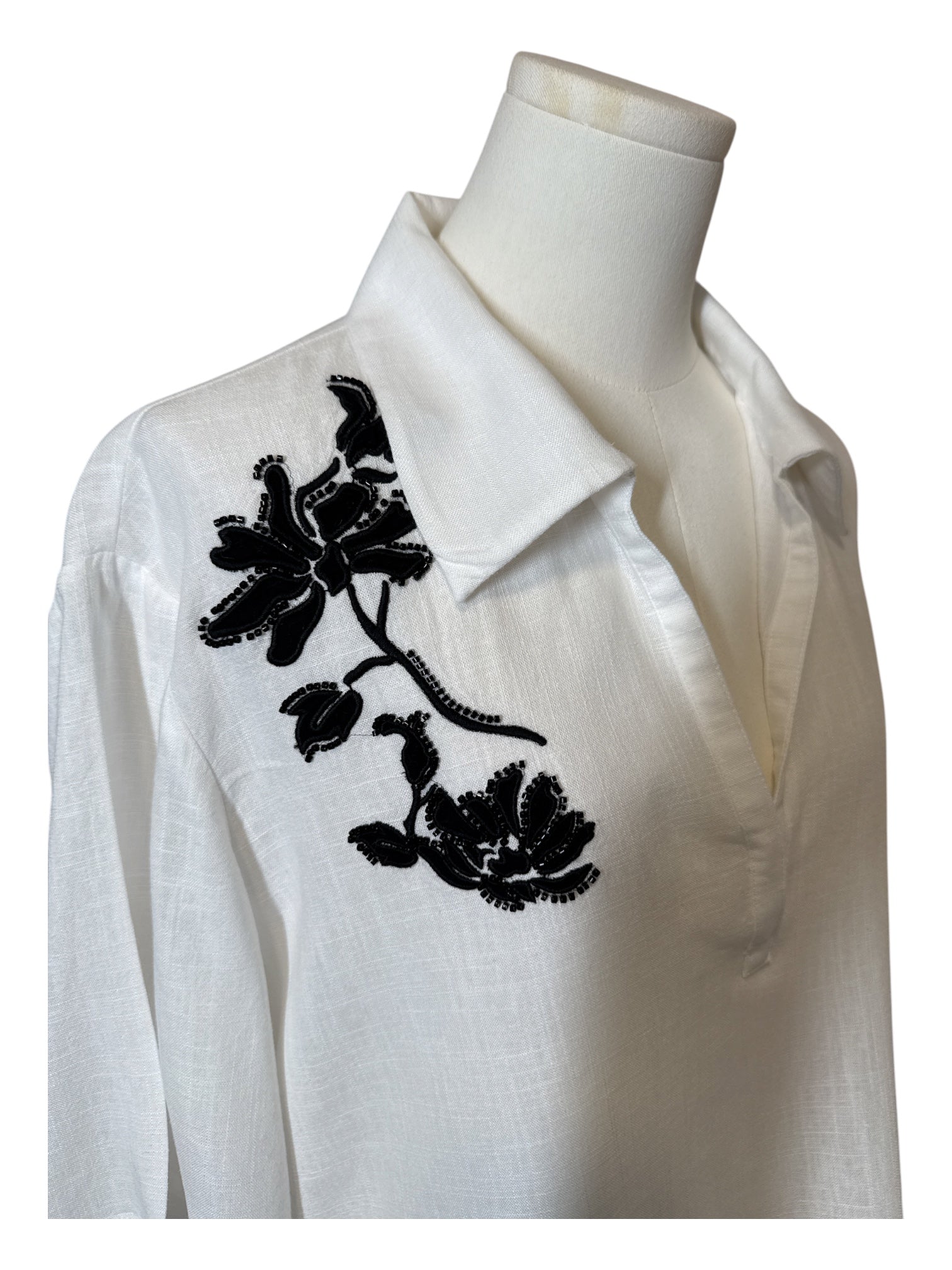ZARA White Cotton Embroidered Set M