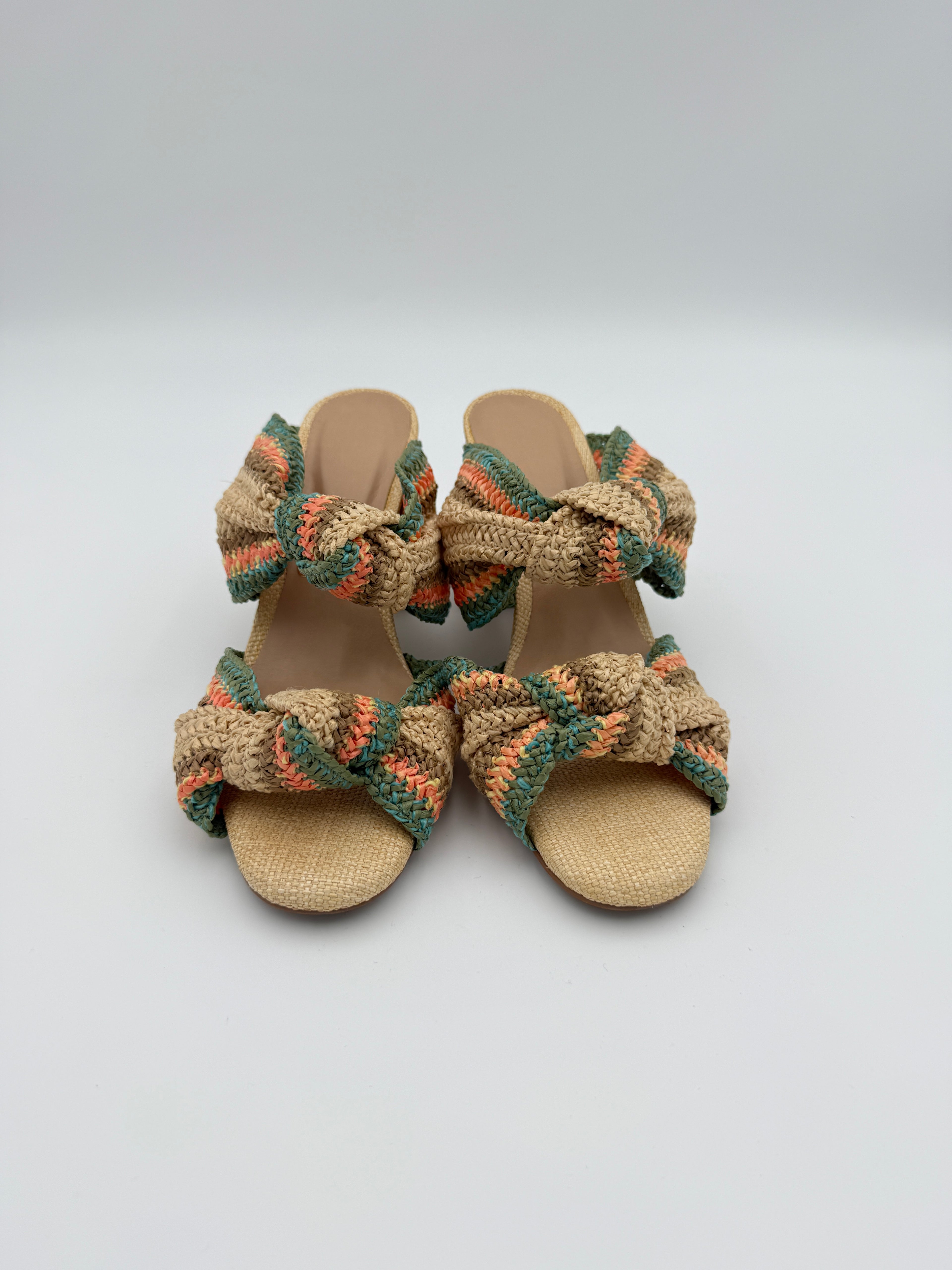 Uza Natural Straw Sandal Size 7