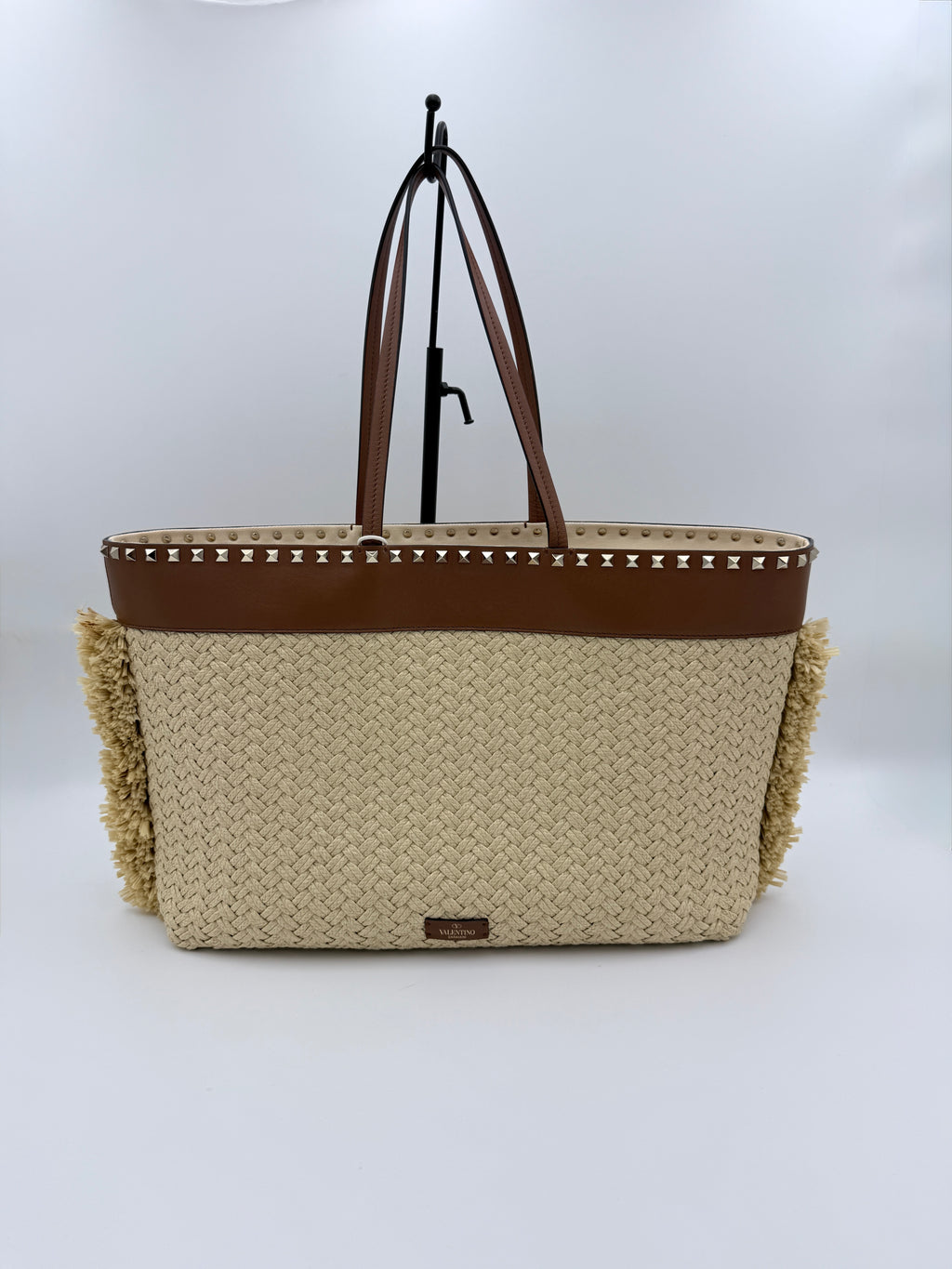 Valentino Raffia Tote  large