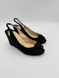 Louboutin Black Suede Wedges Size 40