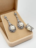 CRYSTAL AND PEARL JEWELRY SET