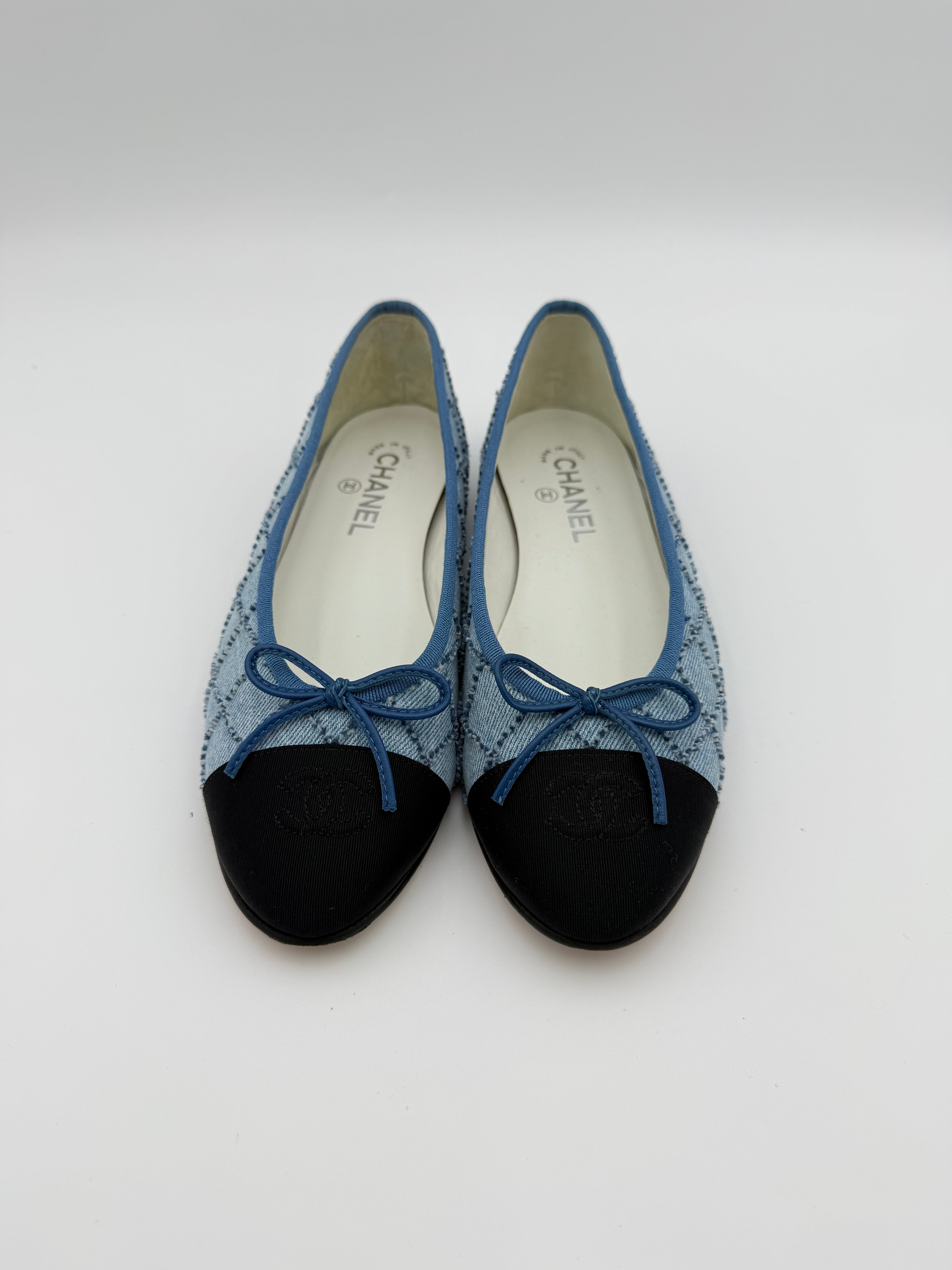 Chanel Light Denin Ballerinas Size 40