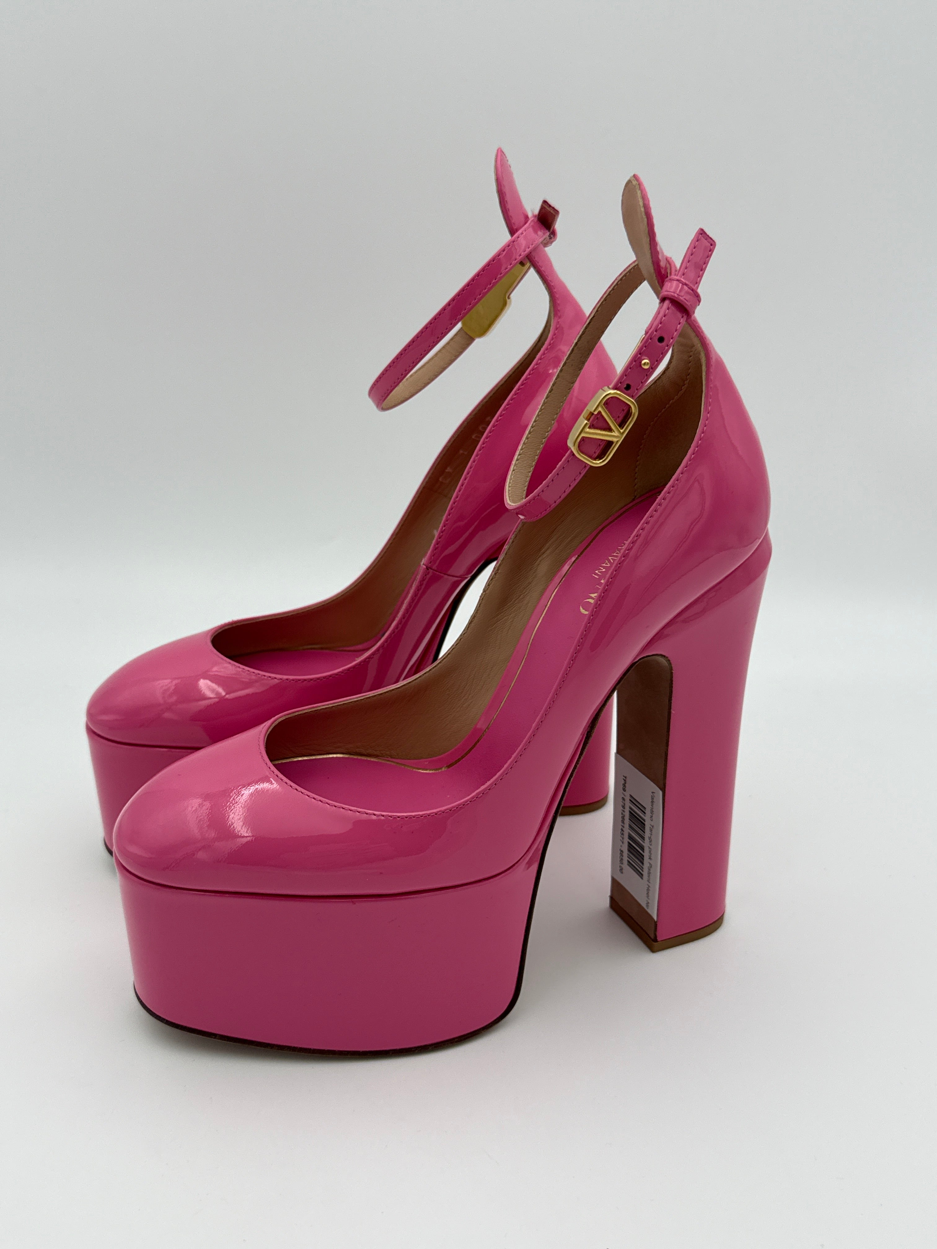 Valentino Tan-go Pink Patent Heel New Size 36.