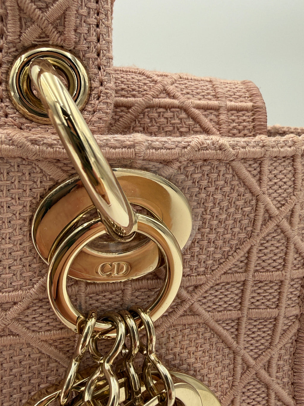 Lady Dior Cannage Rosewood Canvas
