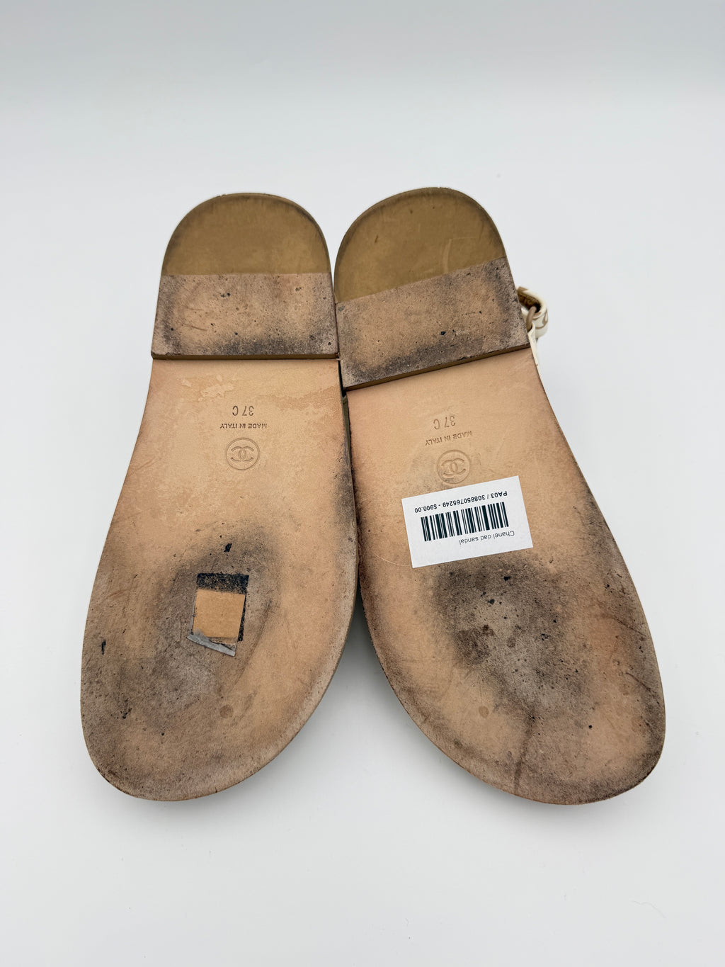 Chanel Off White Dad Sandals Size 37