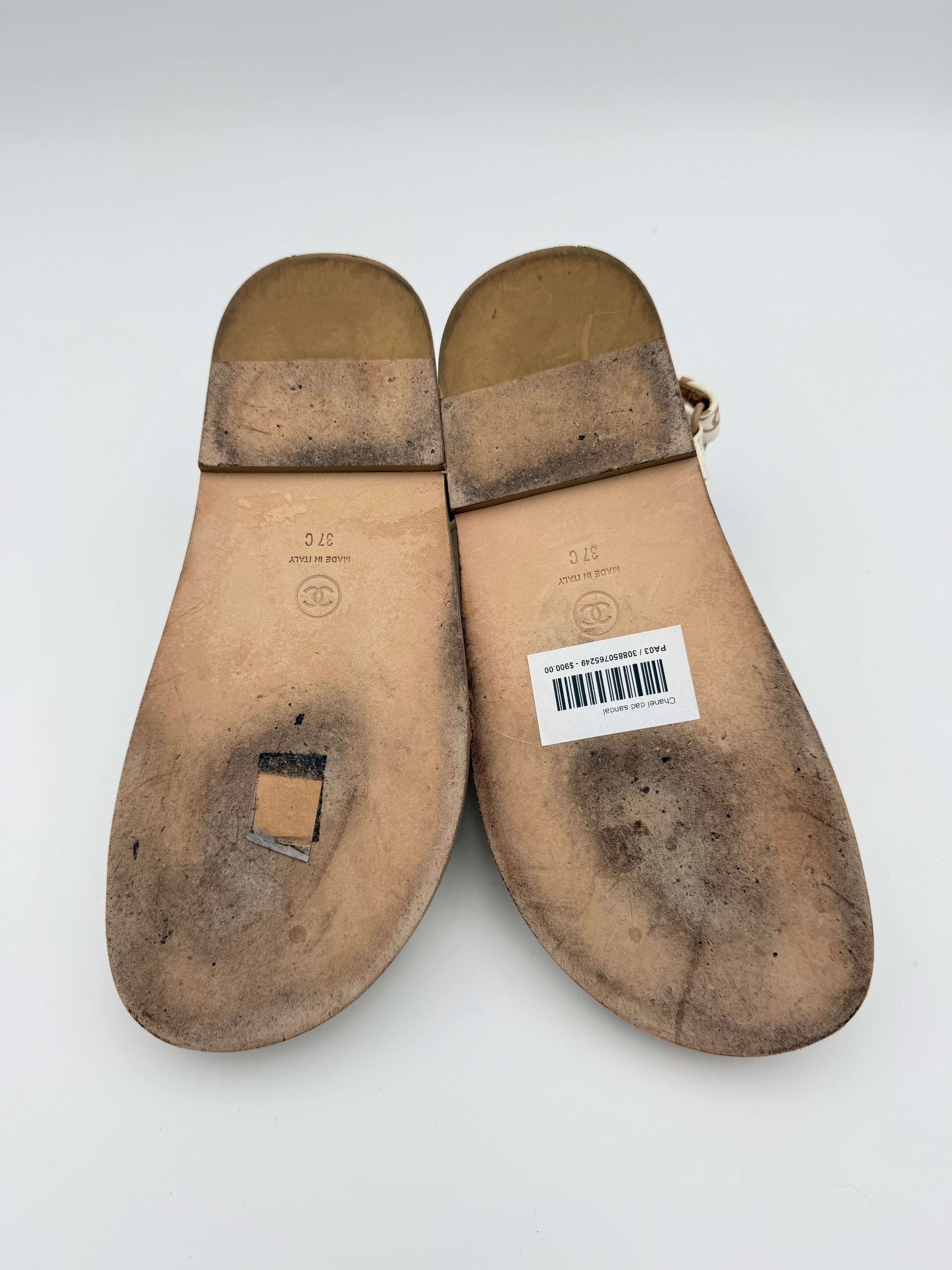 Chanel Off White Dad Sandals Size 37