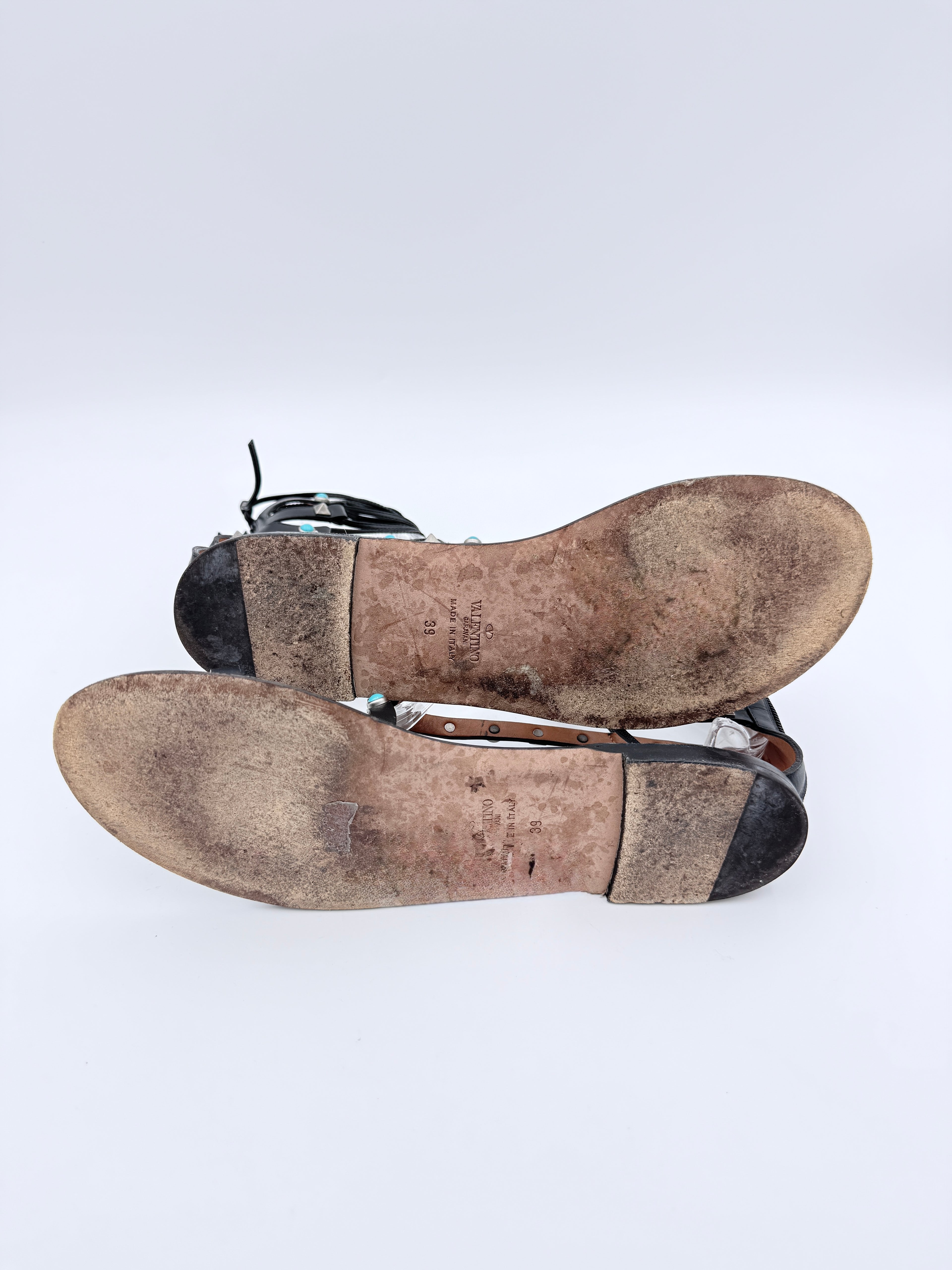 Valentino Black Gladiator Size 39