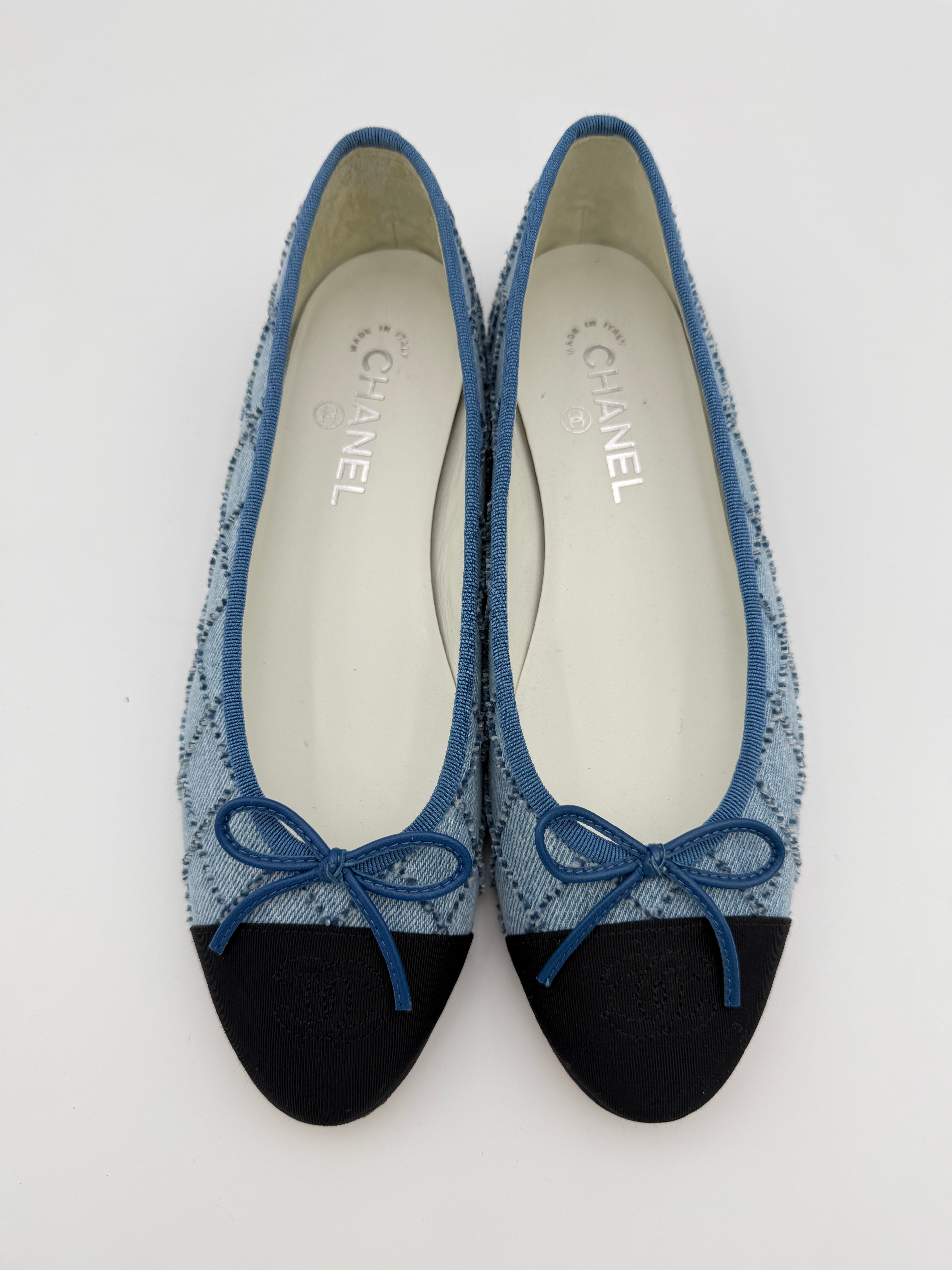 Chanel Light Denin Ballerinas Size 40