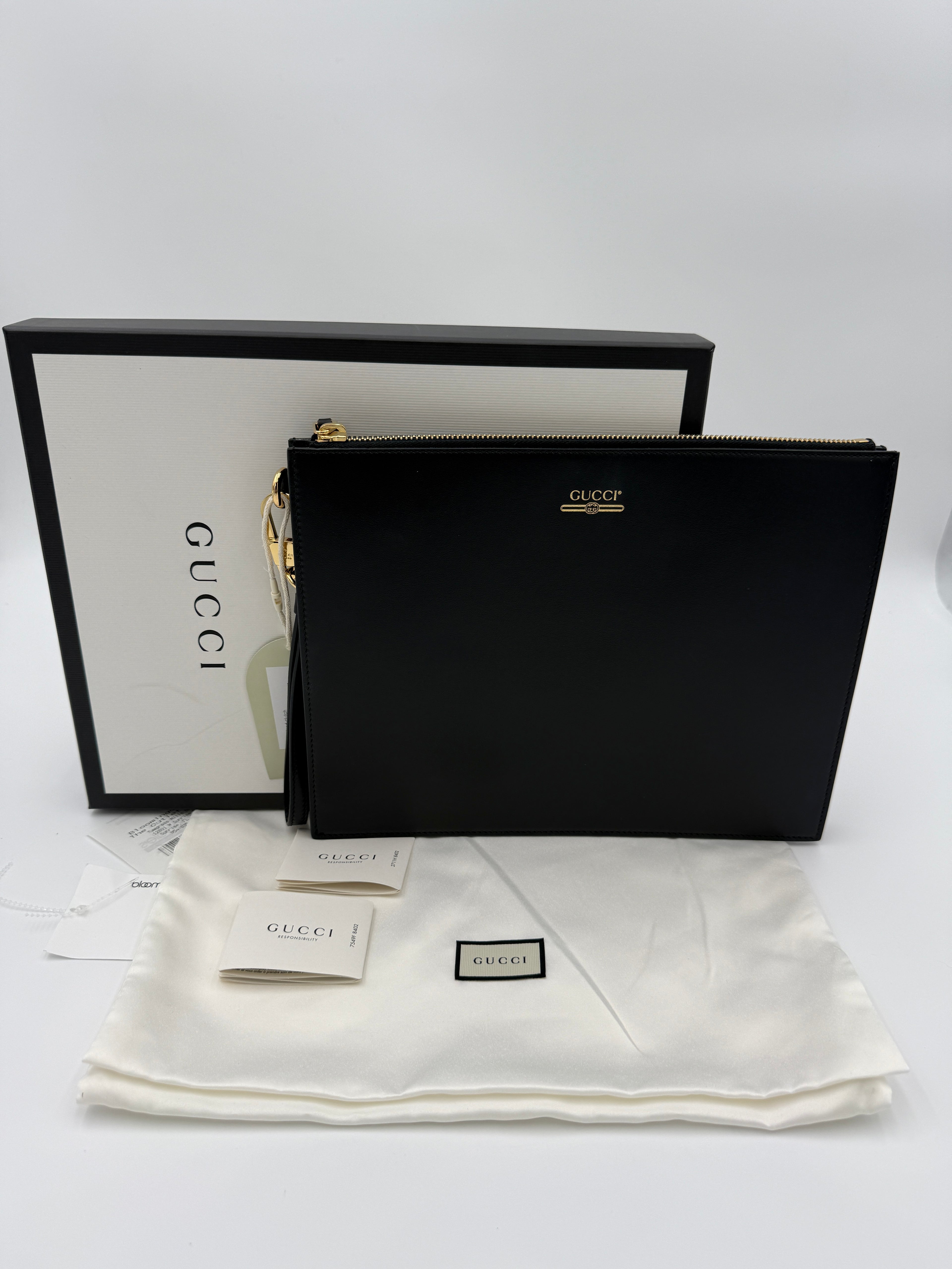 GUCCI CALFSKIN BLACK CLUTCH