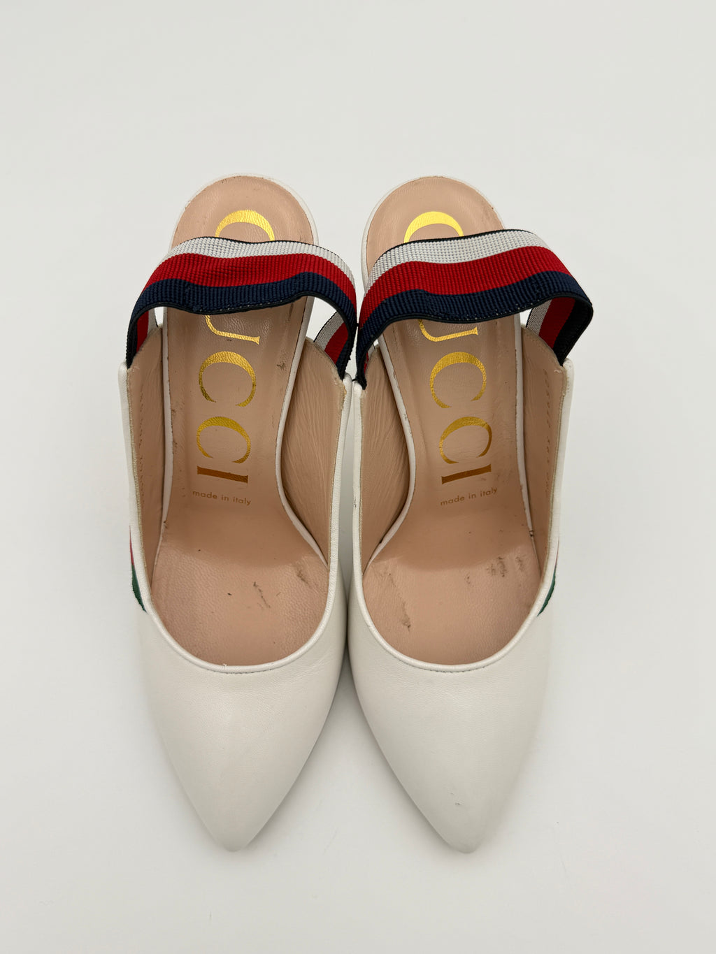 gucci white sylvie sling back size 36,5