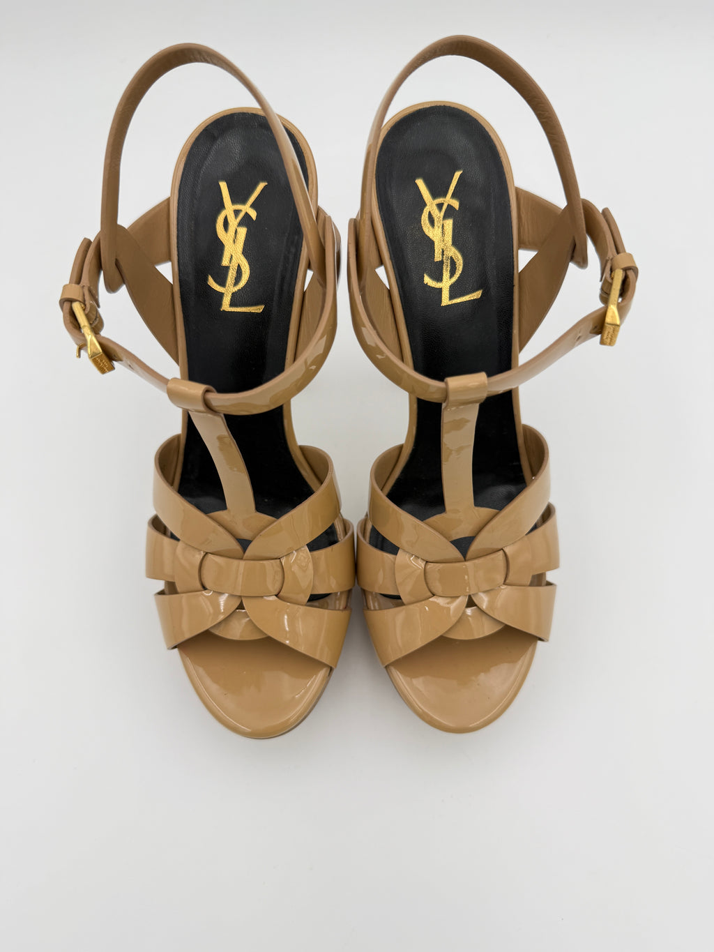 YSL Dark Nude Patent Sandal Size 38