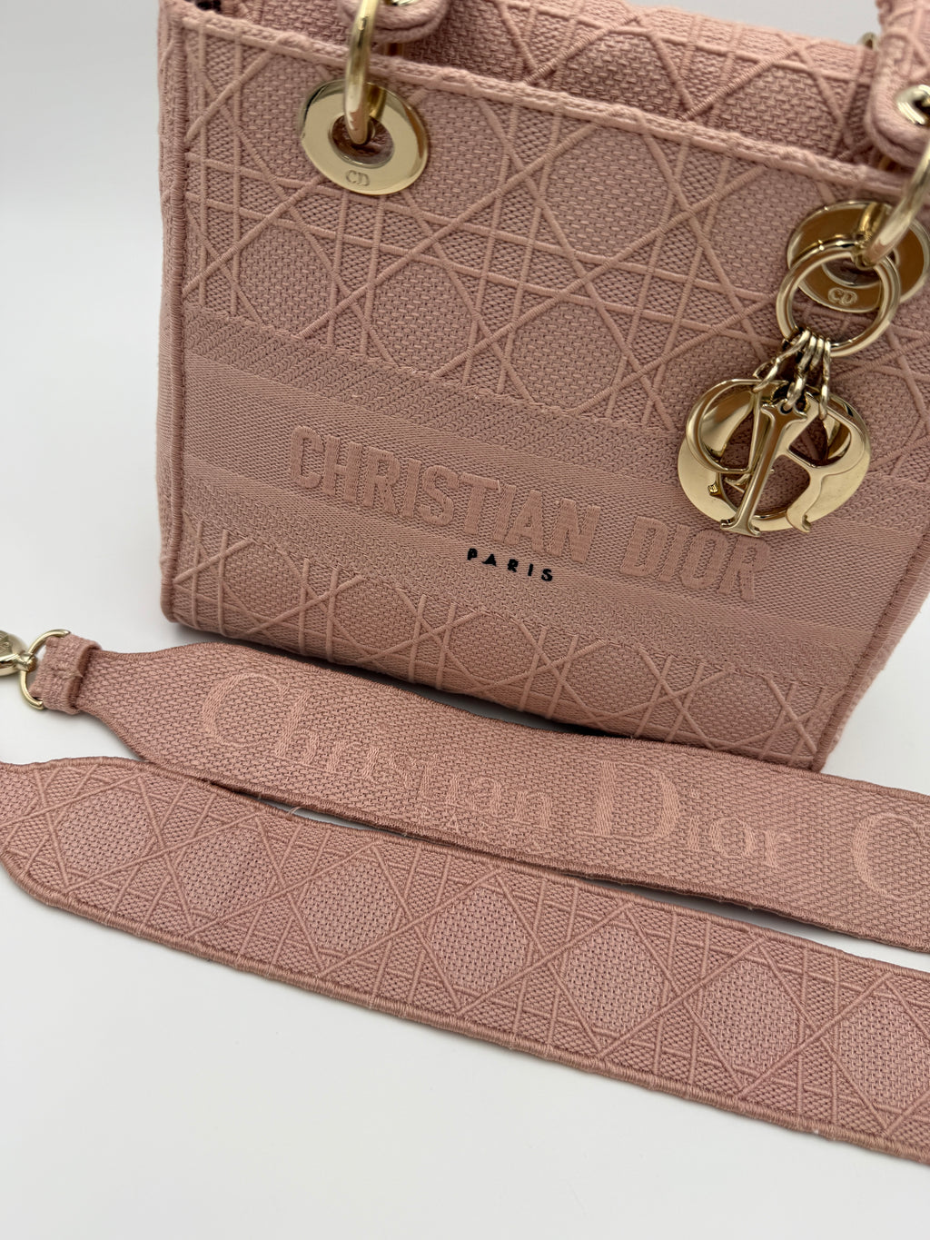 Lady Dior Cannage Rosewood Canvas