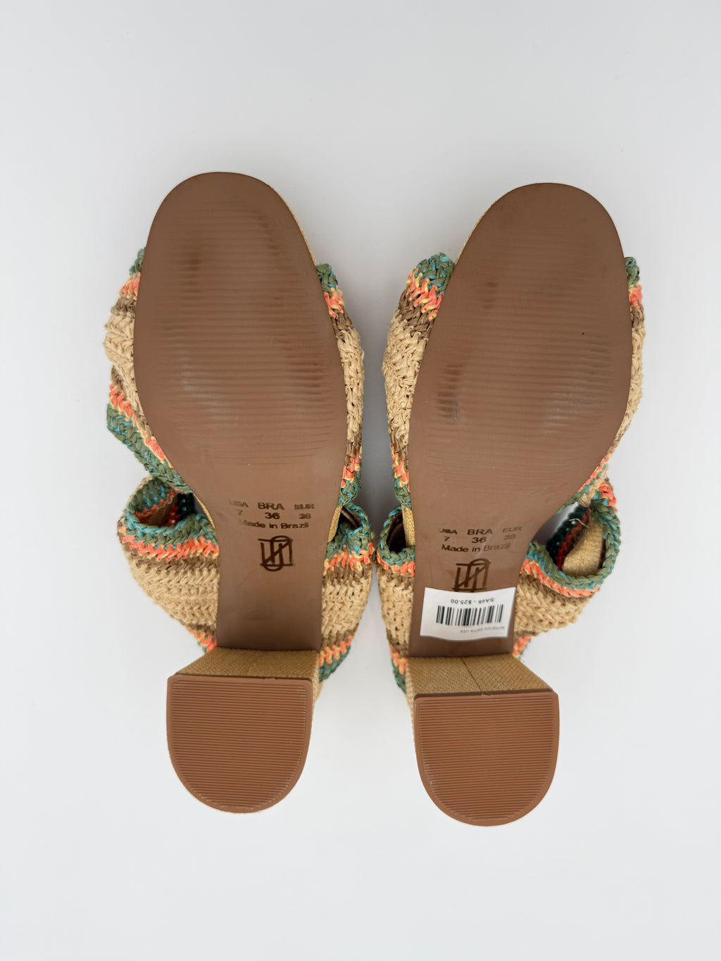 Uza Natural Straw Sandal Size 7
