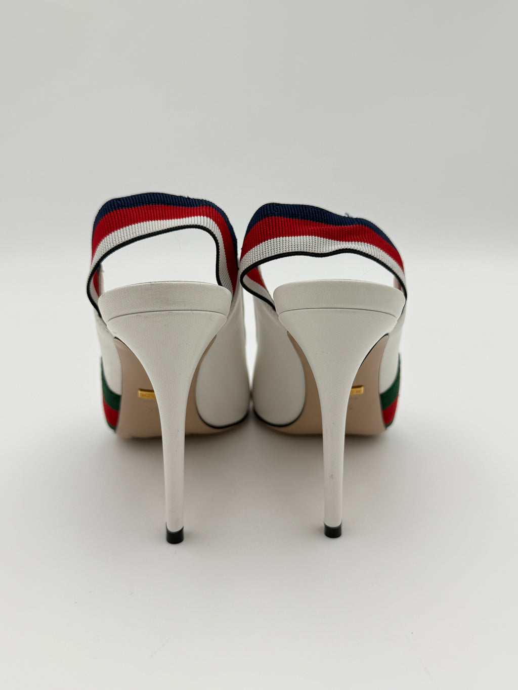 gucci white sylvie sling back size 36,5