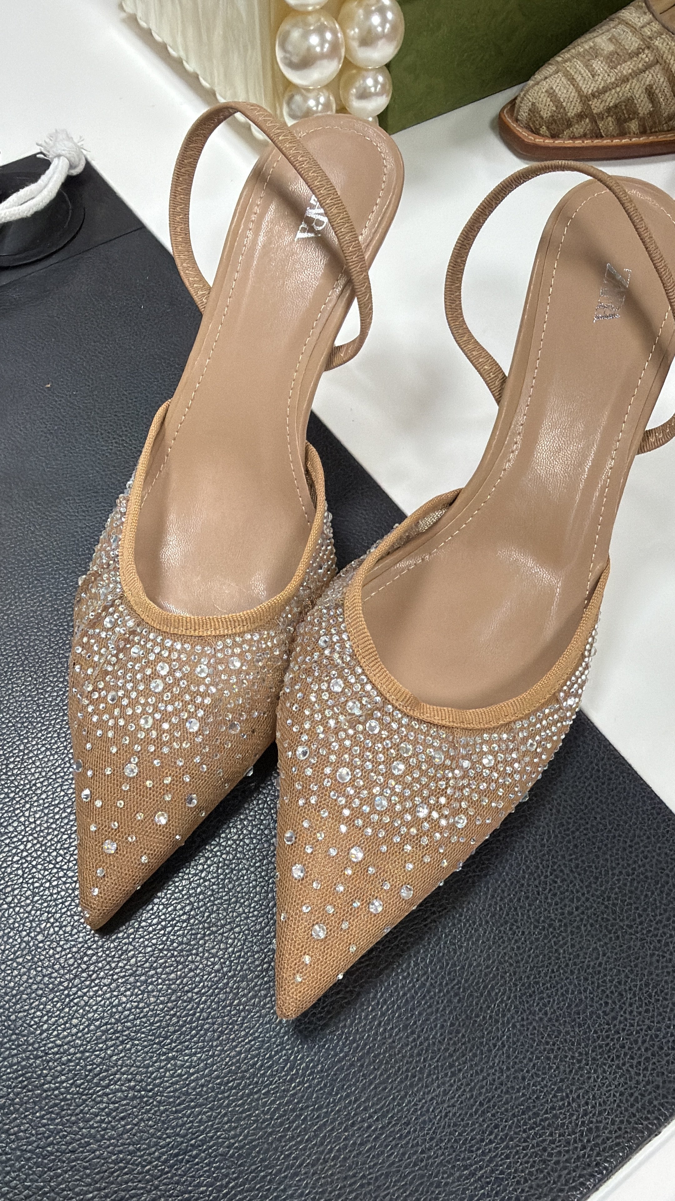 Zara Cristal mesh Sandals size 40