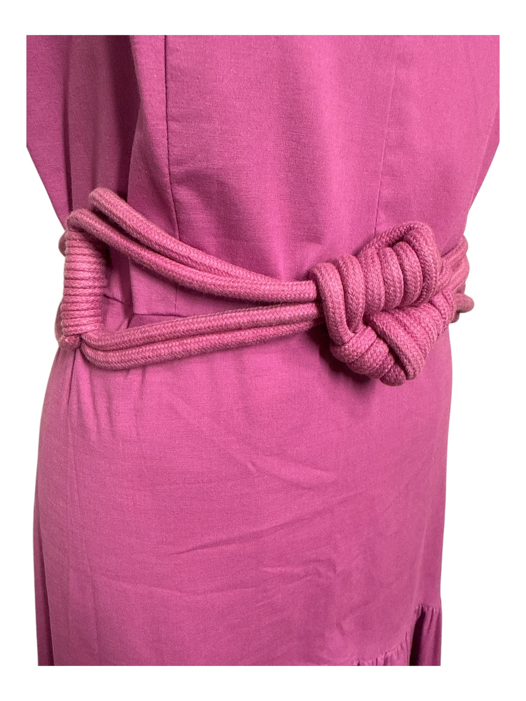 Mixed Purple Cotton Dress Medium with Cord Belt