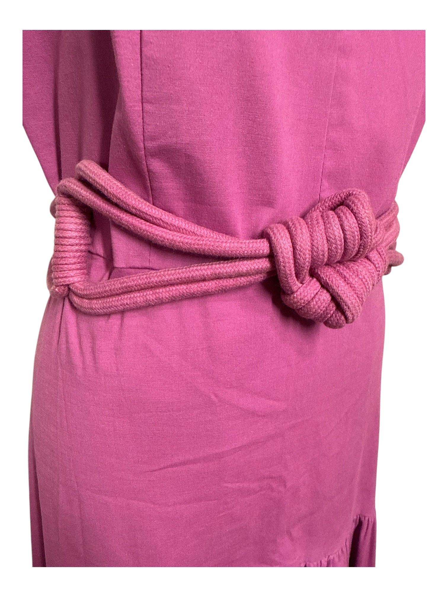 Mixed Purple Cotton Dress Medium with Cord Belt