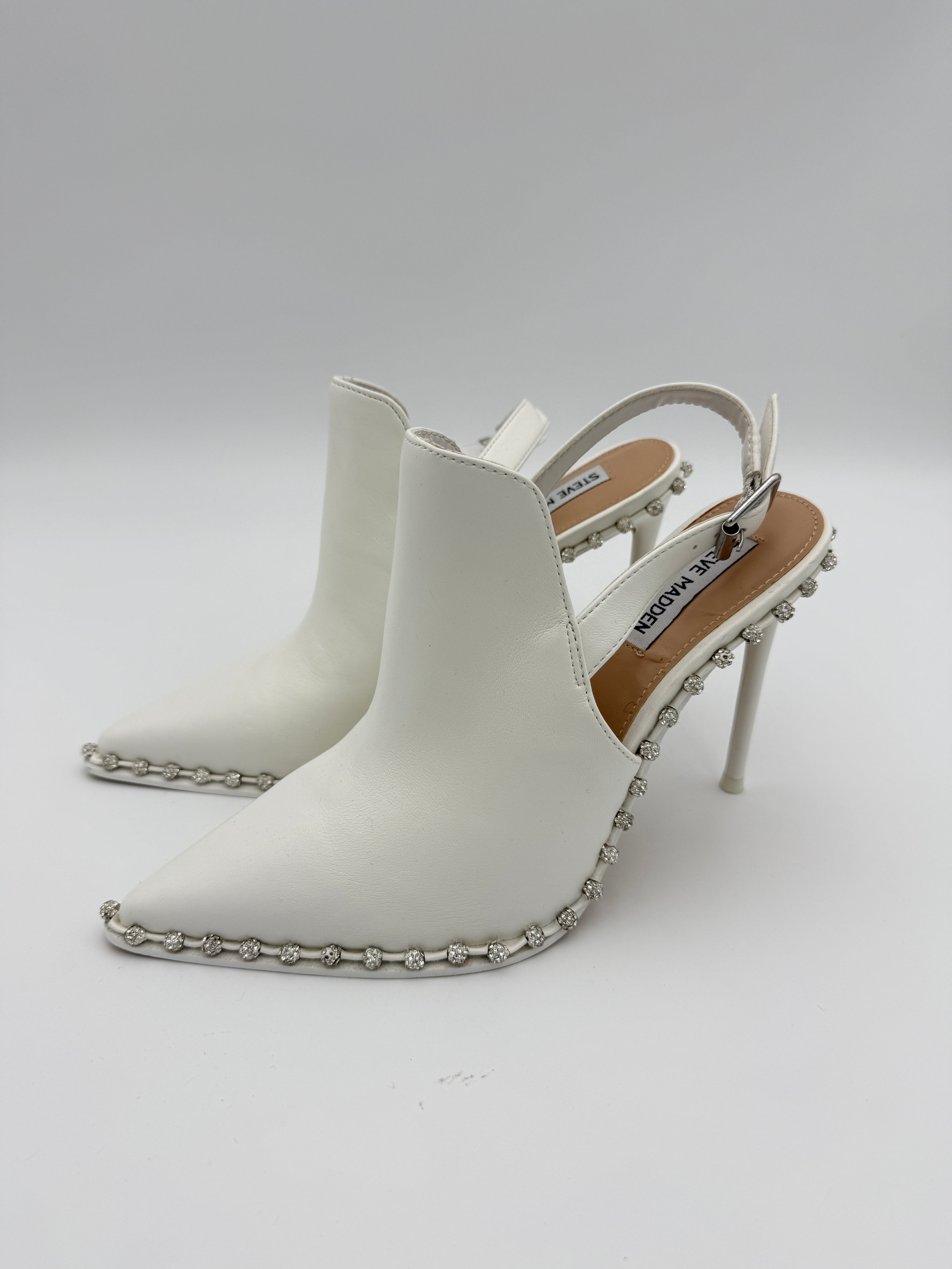 Steve Maden Vivian White heel Size 8