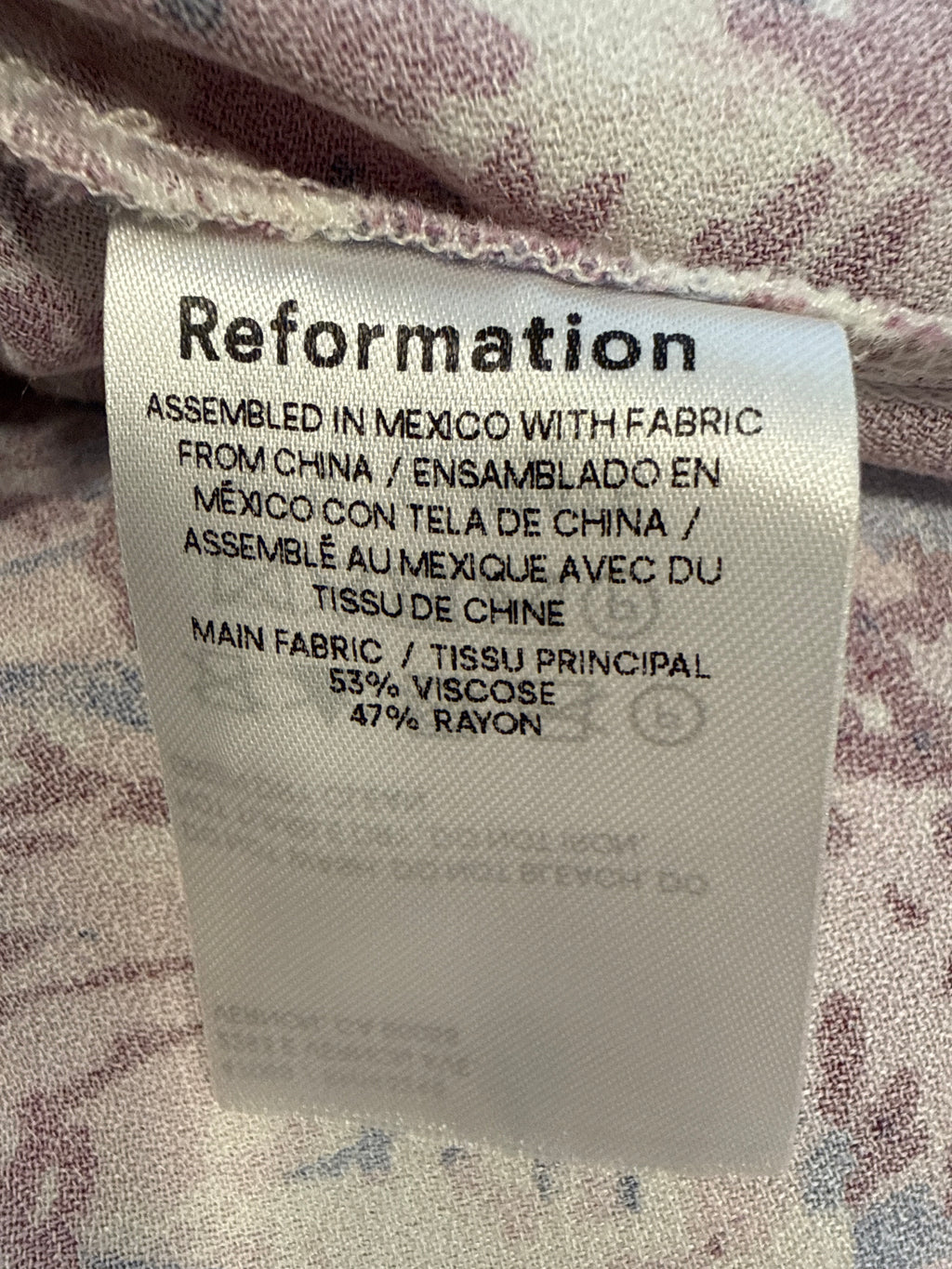 Reformation Lavander flowers Dress size 6
