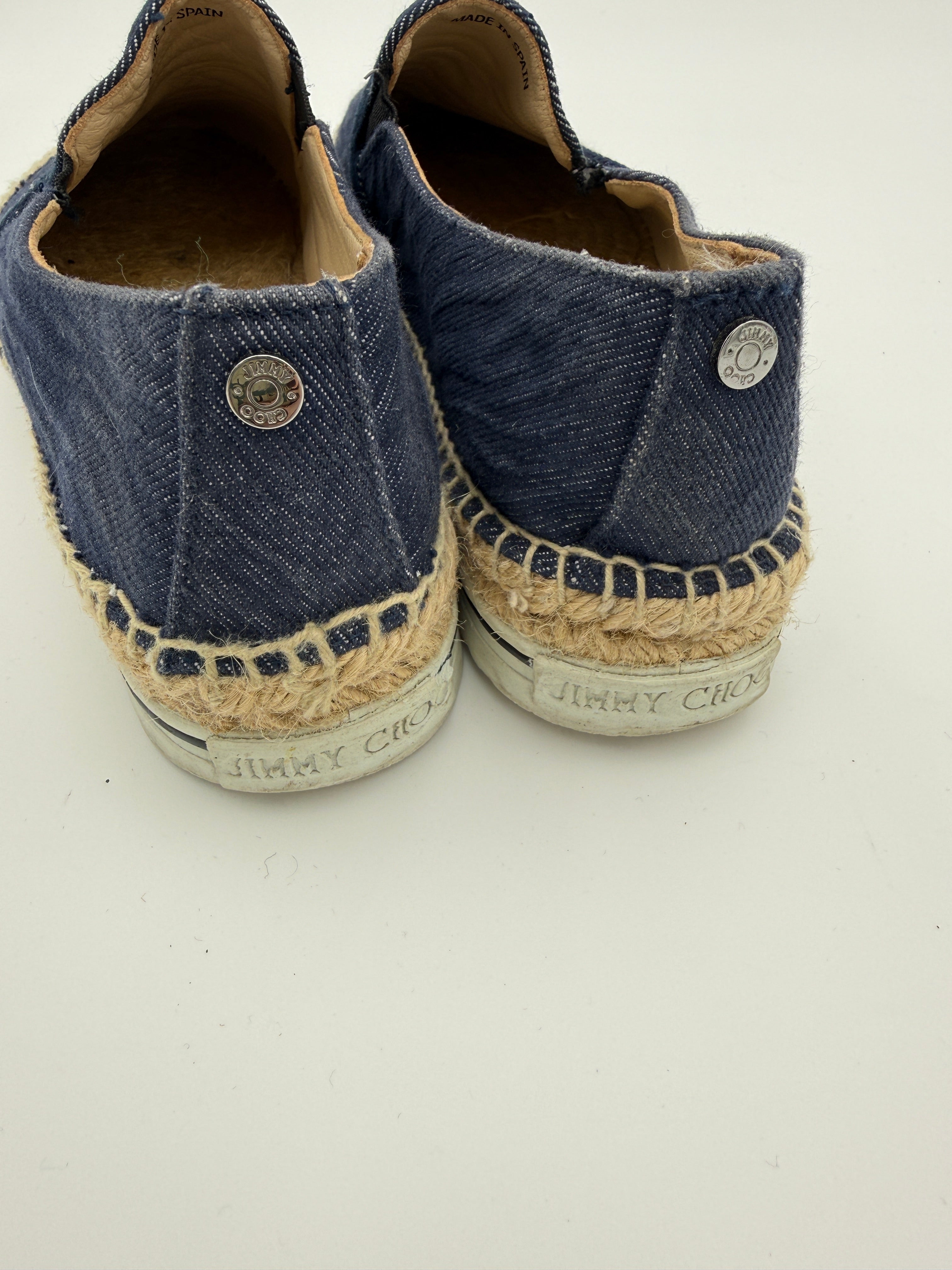 Jimmy Choo Whipstich Trim Espadrilles Size 36,5
