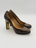 Ferragamo Brown Python Heel US7,5