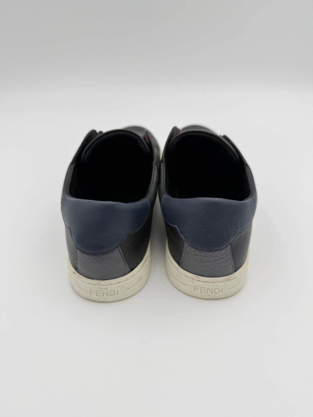 Fendi Black Leather Sneakers Size 38