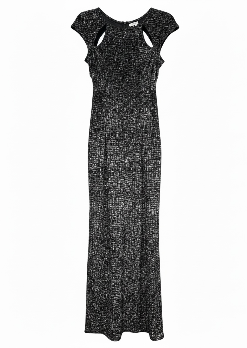 TopShop Black Velvet Long Dress Small