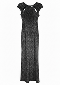 TopShop Black Velvet Long Dress Small