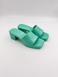 Gucci Mint Green Rubber Slide Sandals New size 35