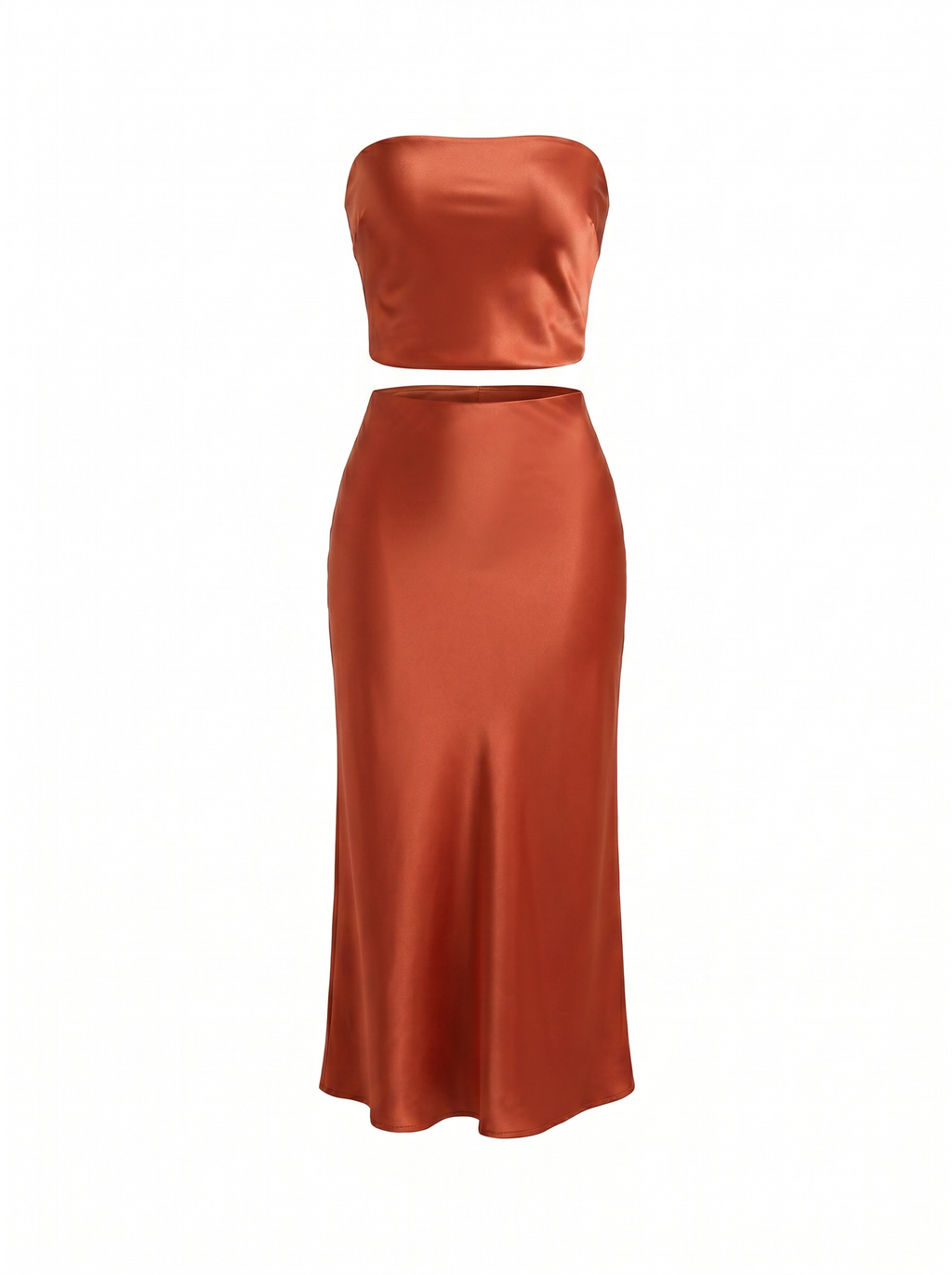 Babadou Orange Silk Strapless set size S