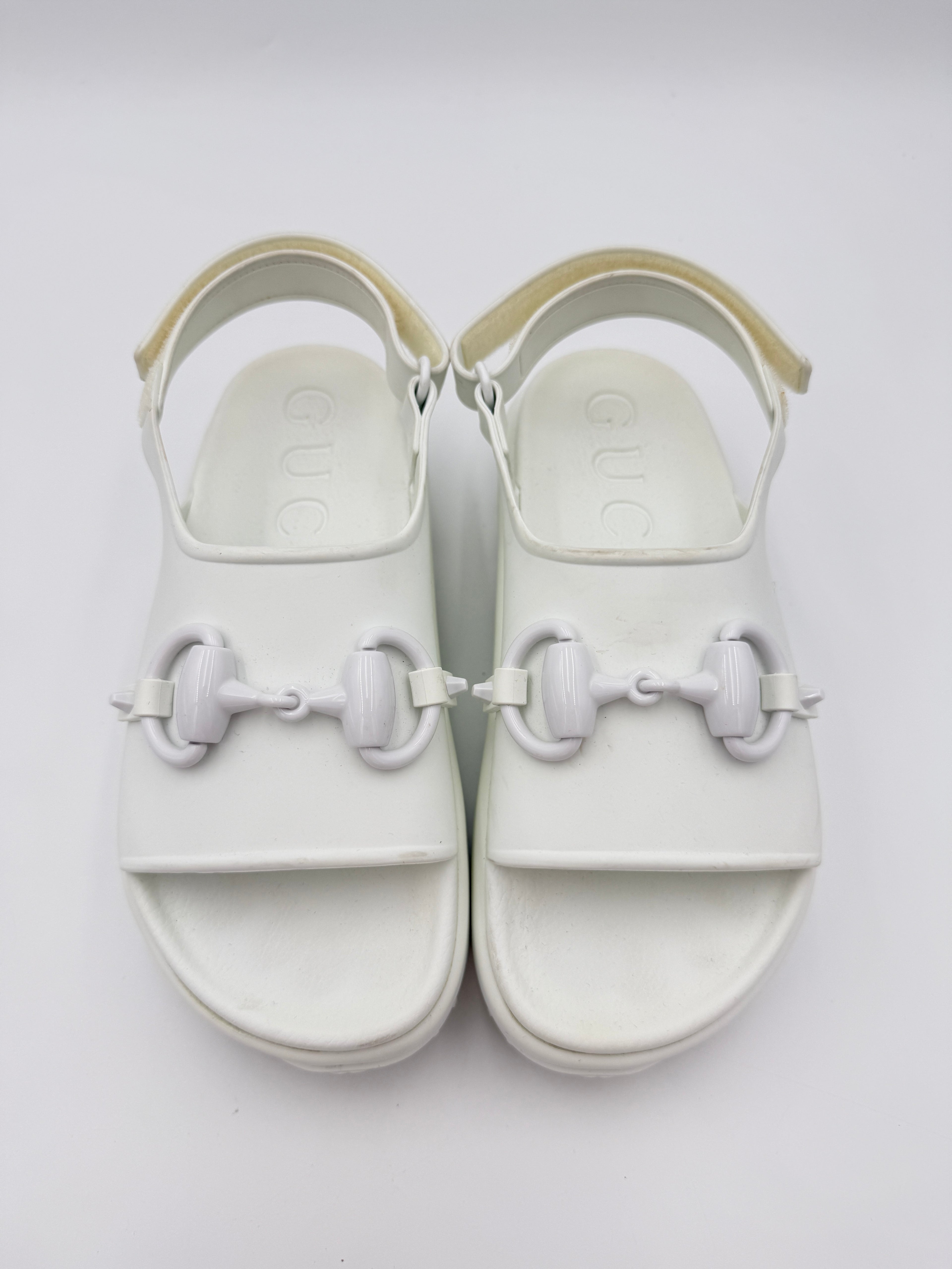 Gucci White Rubber Platform 36