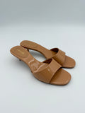 Larroude Tan Patent Mule Size 8