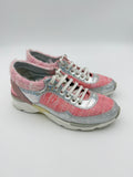 Chanel Pink Tweed Sneakers Size 37eu