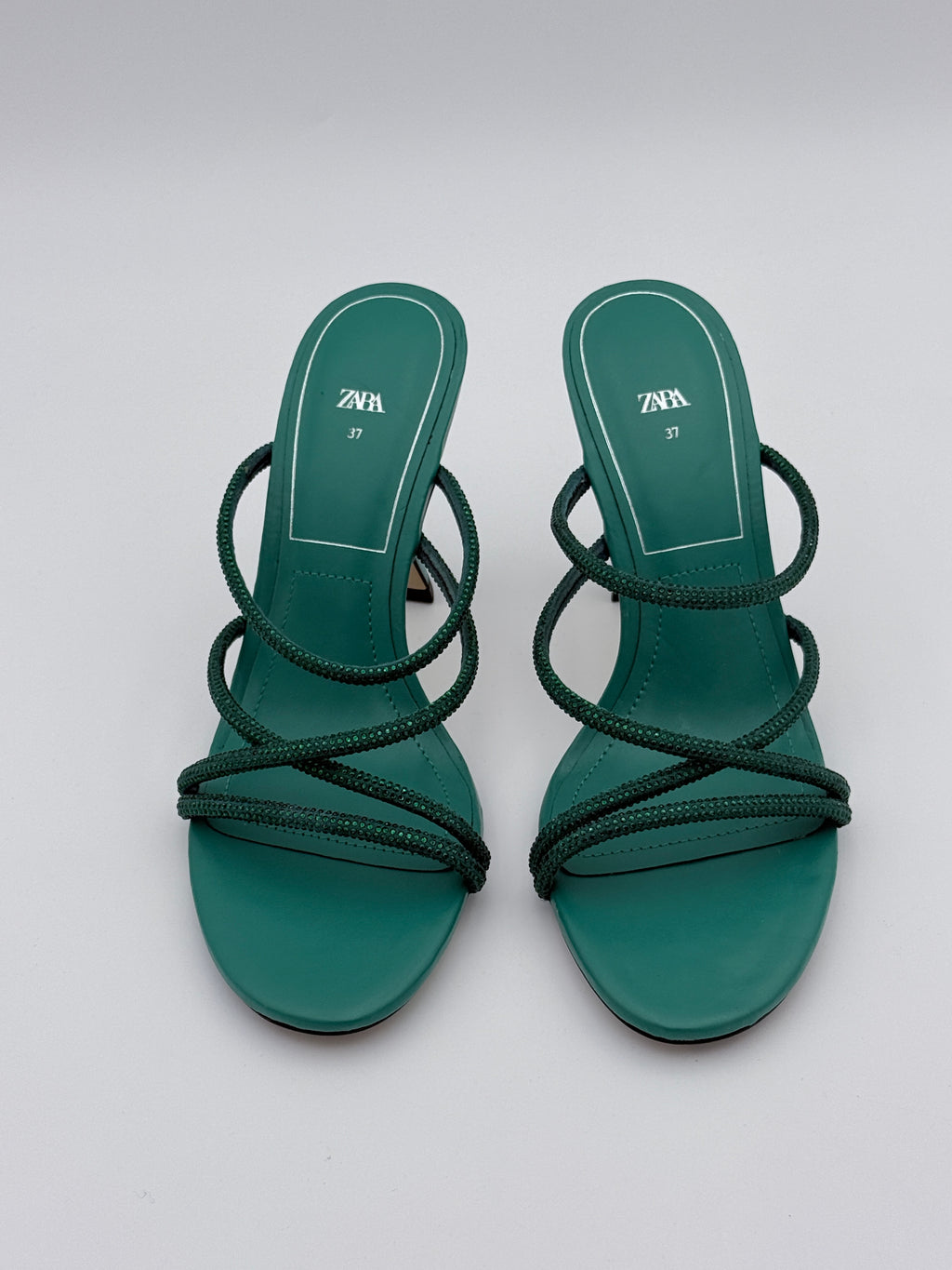 Zara Green Crystal Sandal New size 37