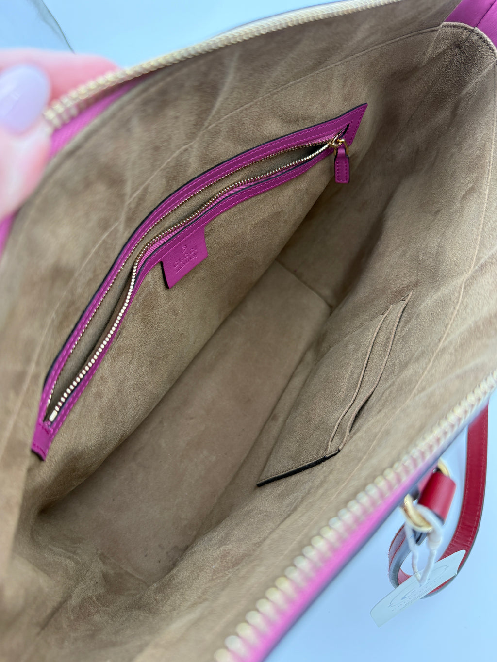 Gucci GG Monogram Hibiscus Red Tote