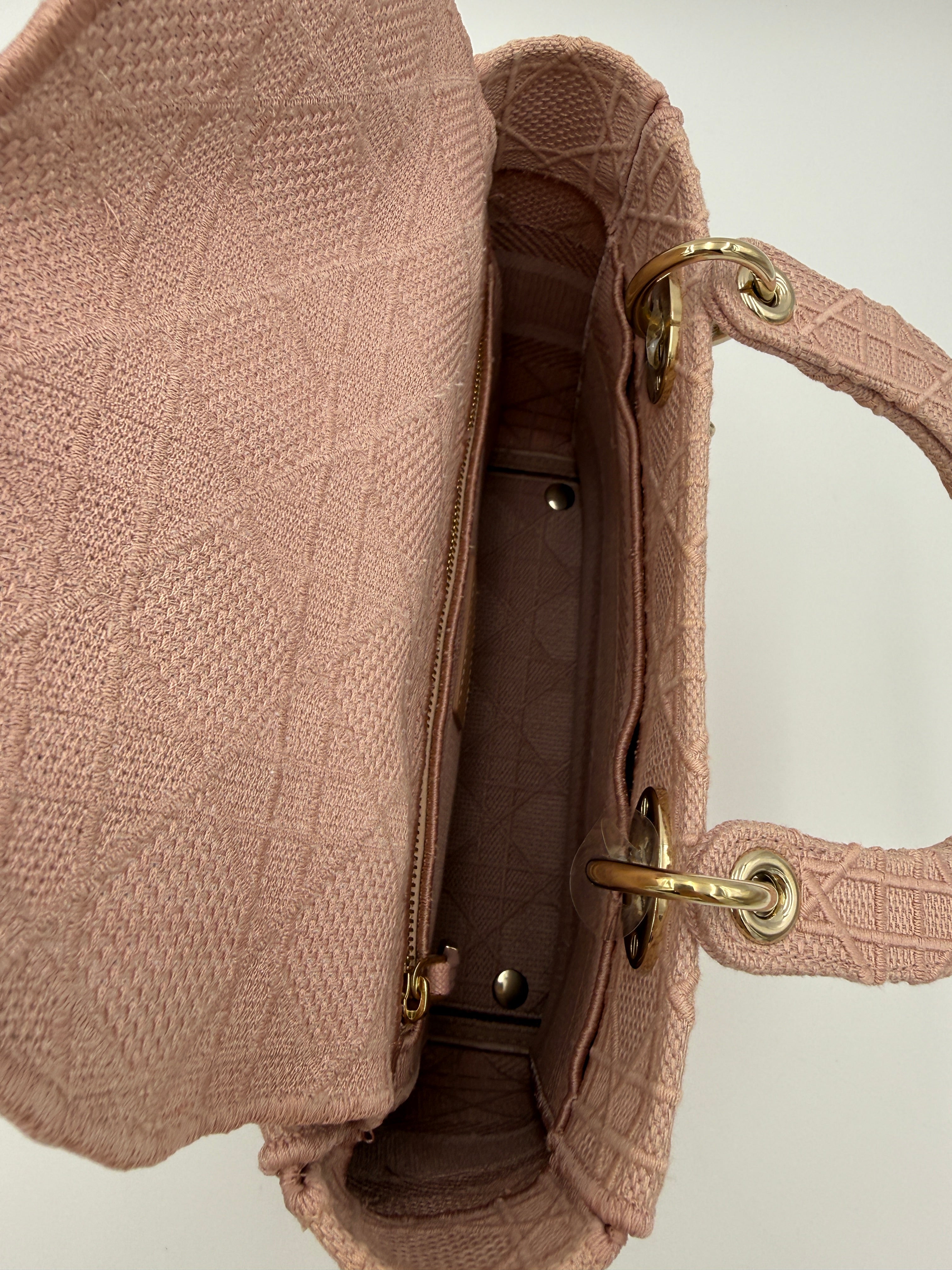 Lady Dior Cannage Rosewood Canvas