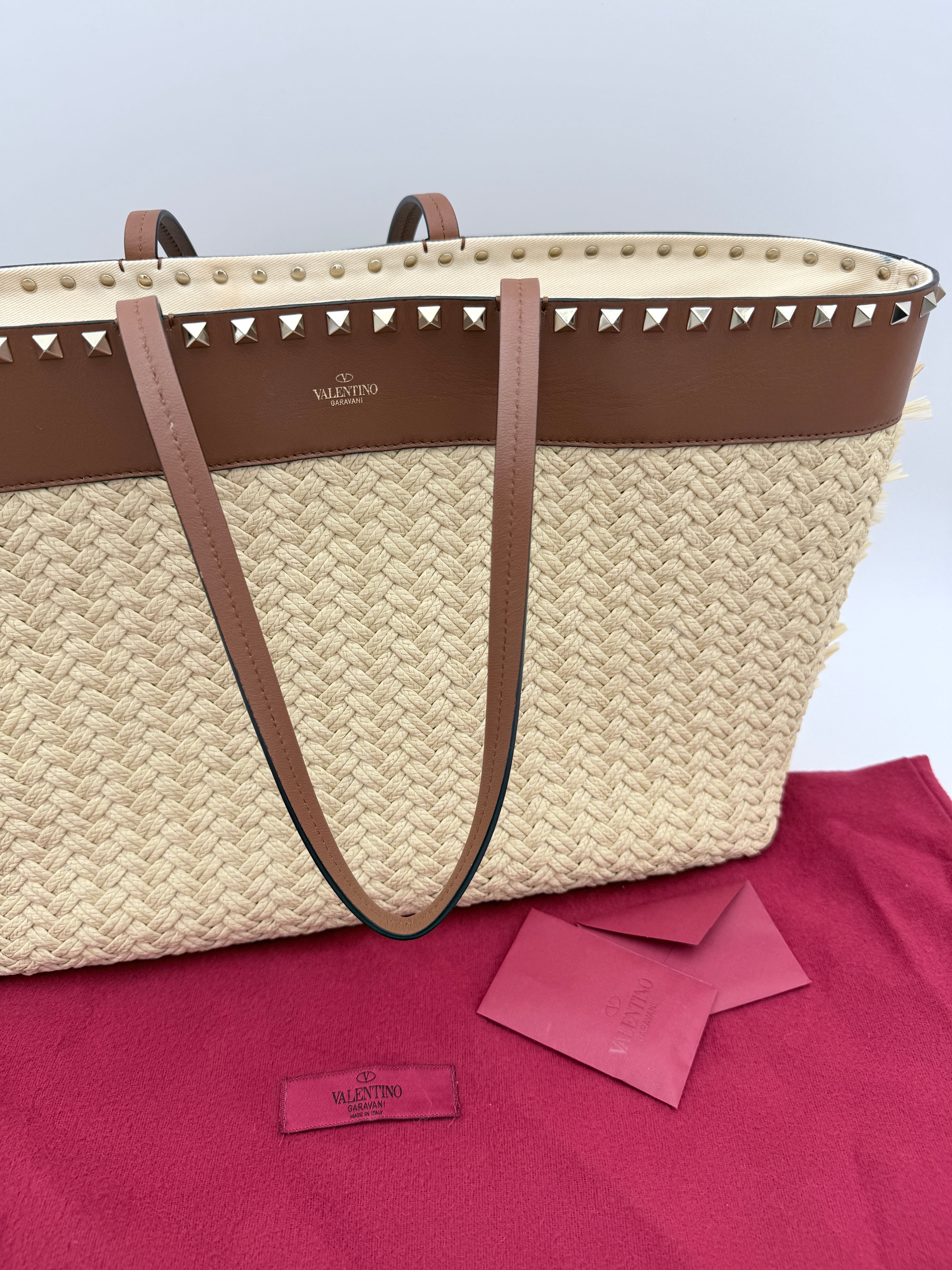 Valentino Raffia Tote  large