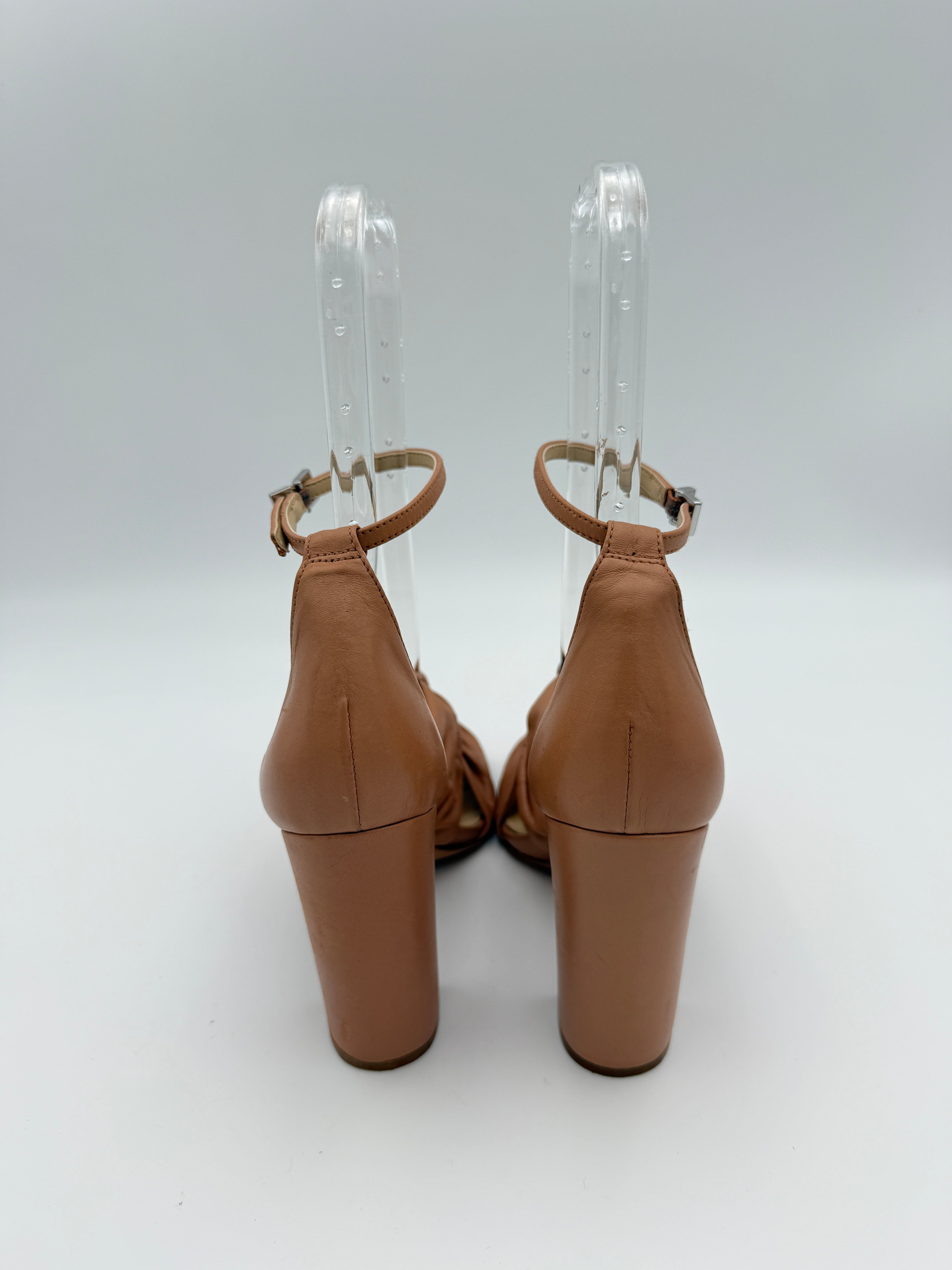 Schutz Nude Leather Sandal Size 8