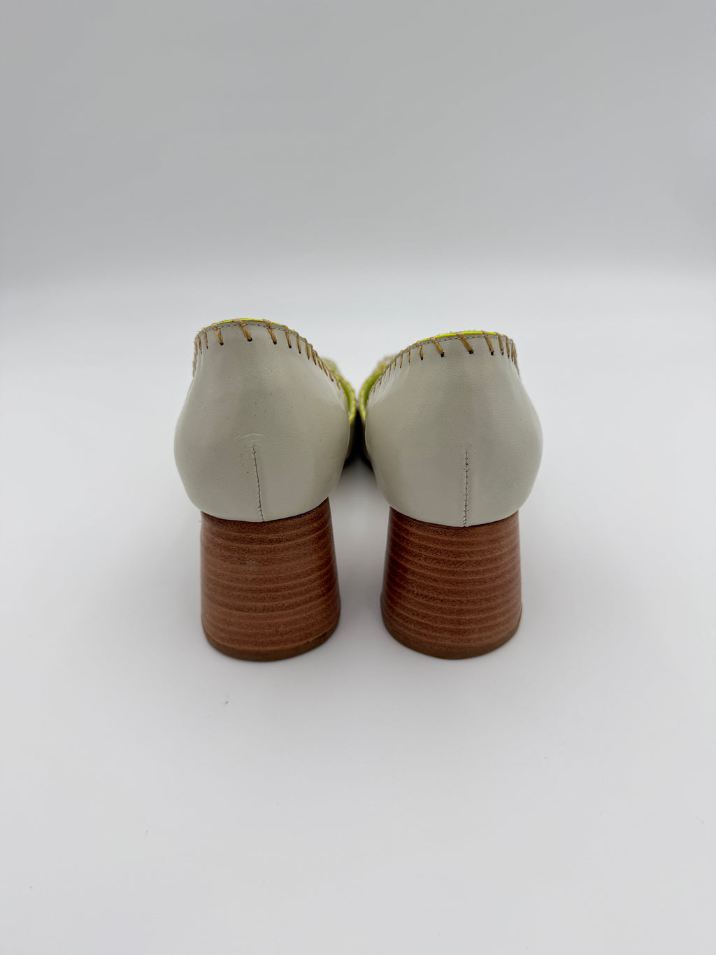 Sarah Chofakian Pearl Green Peep Toe Size 7 US