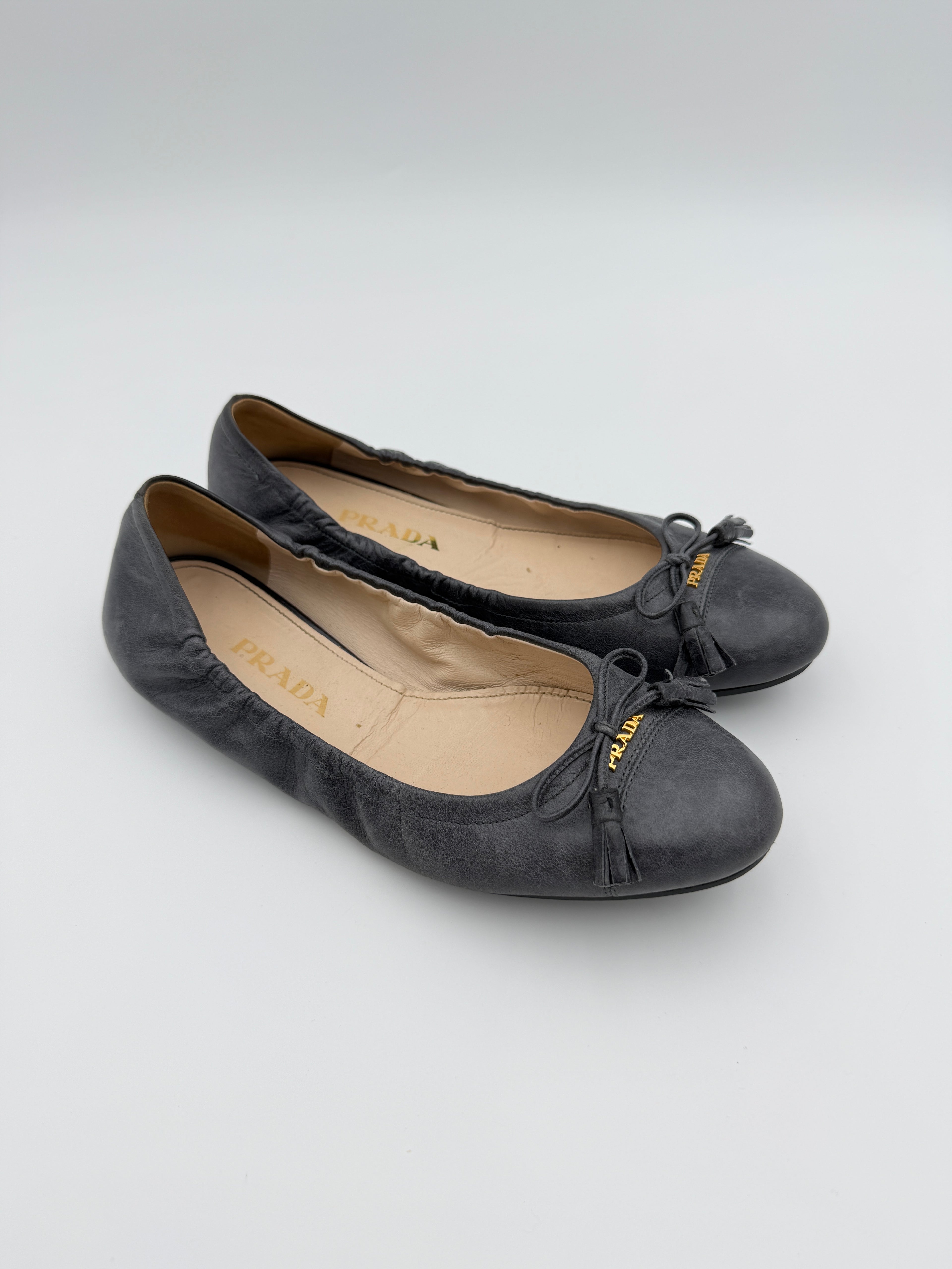 Prada Gray Ballerinas Size 37,5