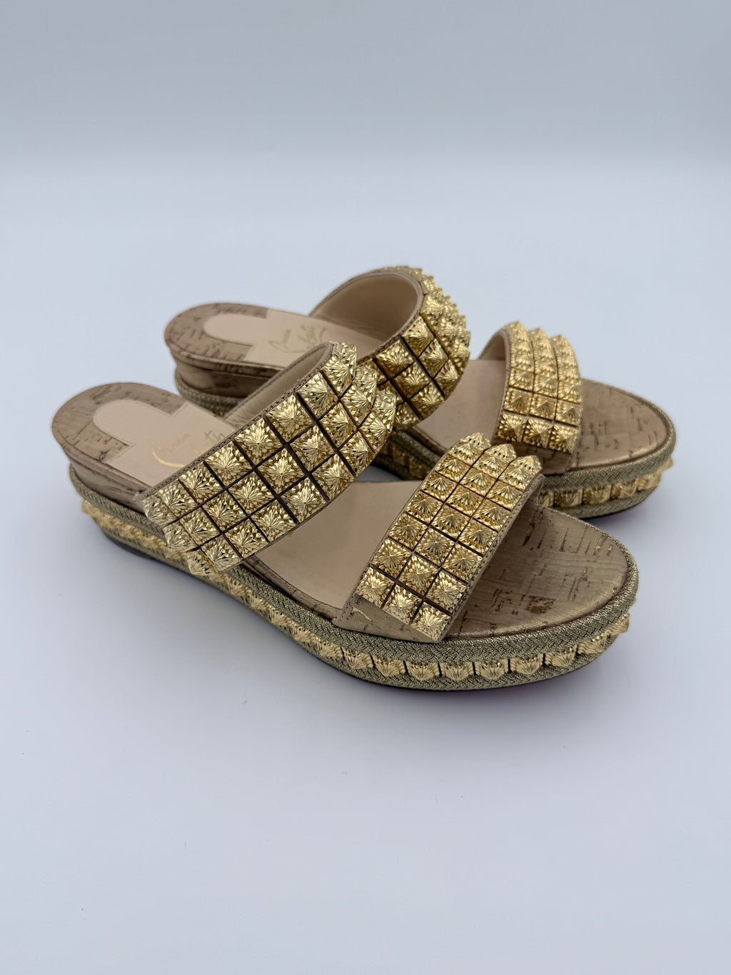 Louboutin Liege petit gold spike size 36 w/ dust