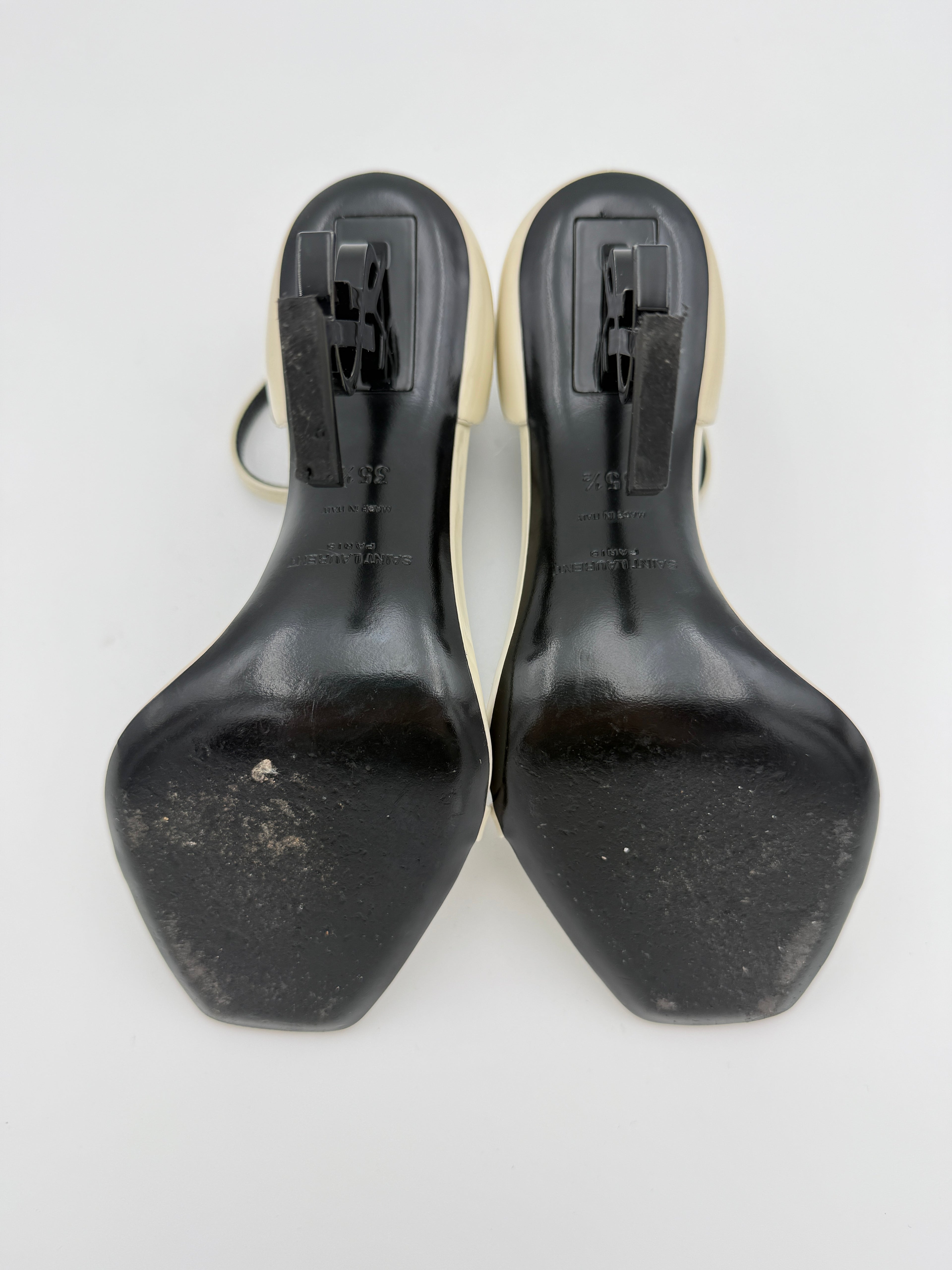 YSL Opyum Patent off white Sandal Size 35,5