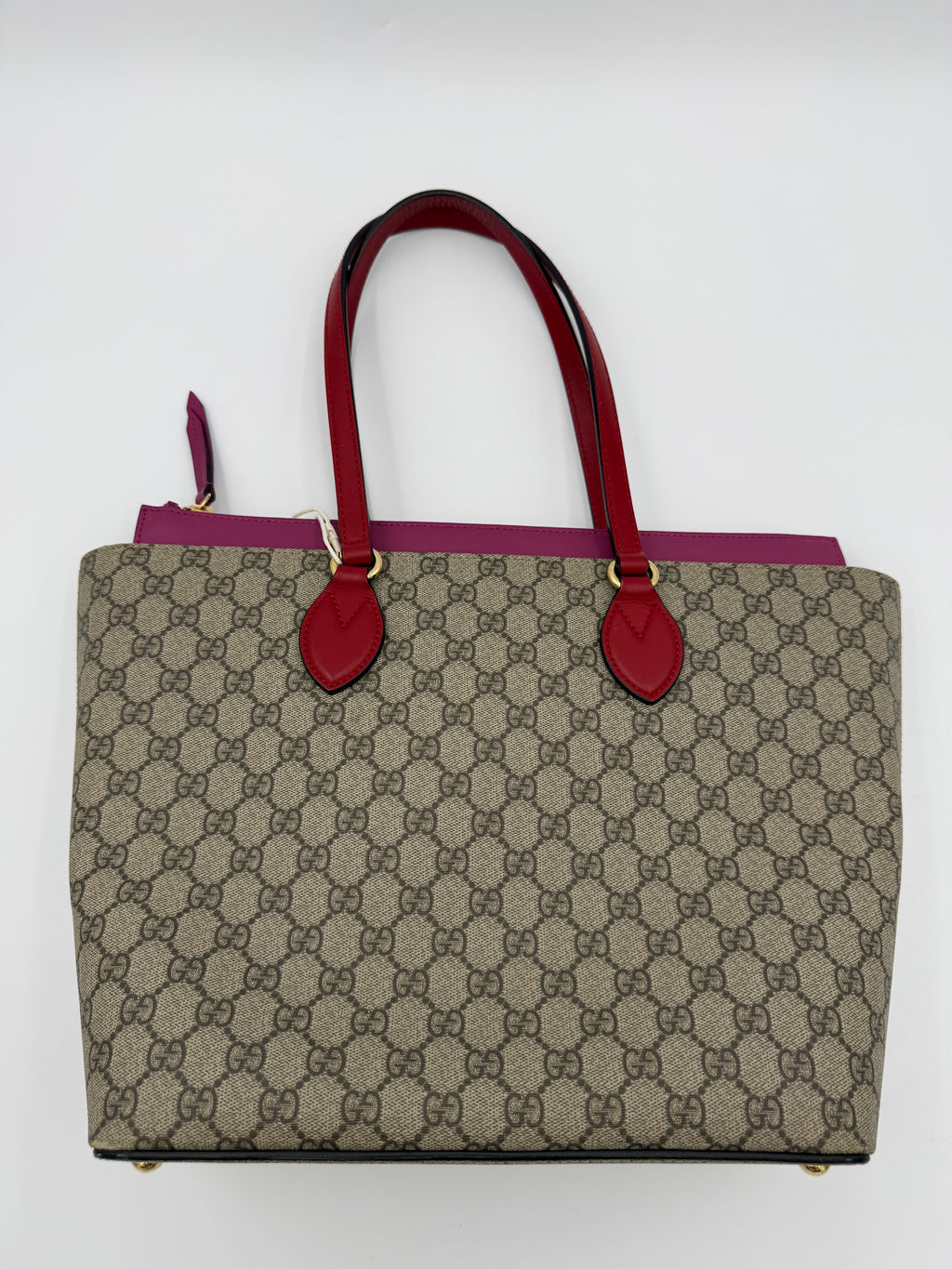 Gucci GG Monogram Hibiscus Red Tote