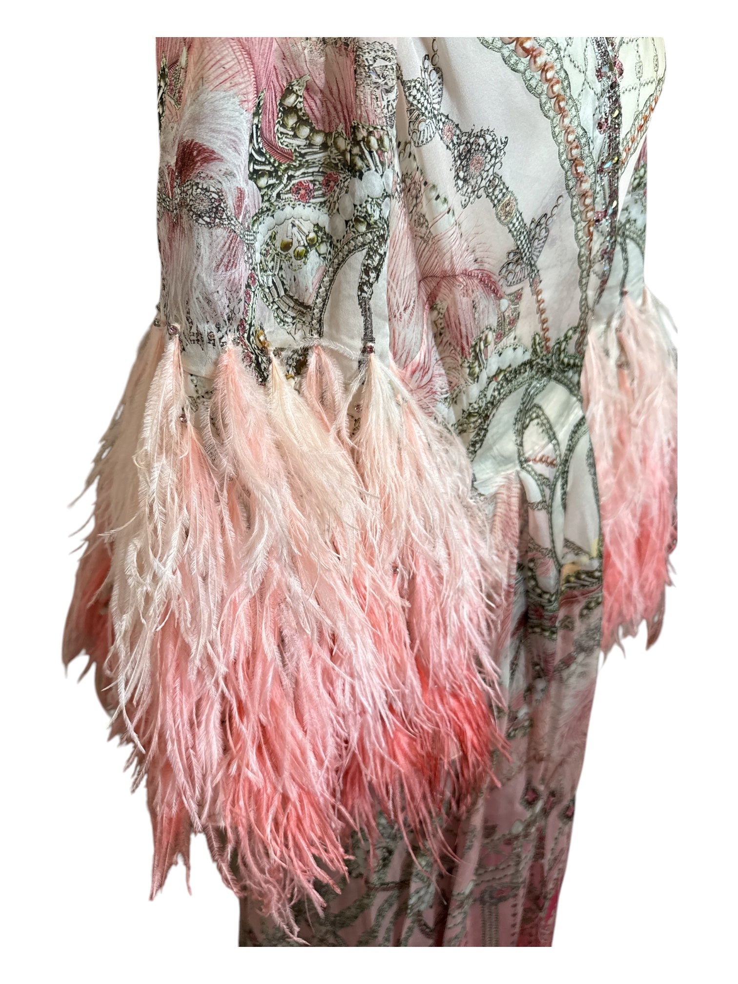 Camilla Feather Sleeve Wrap Dress XL